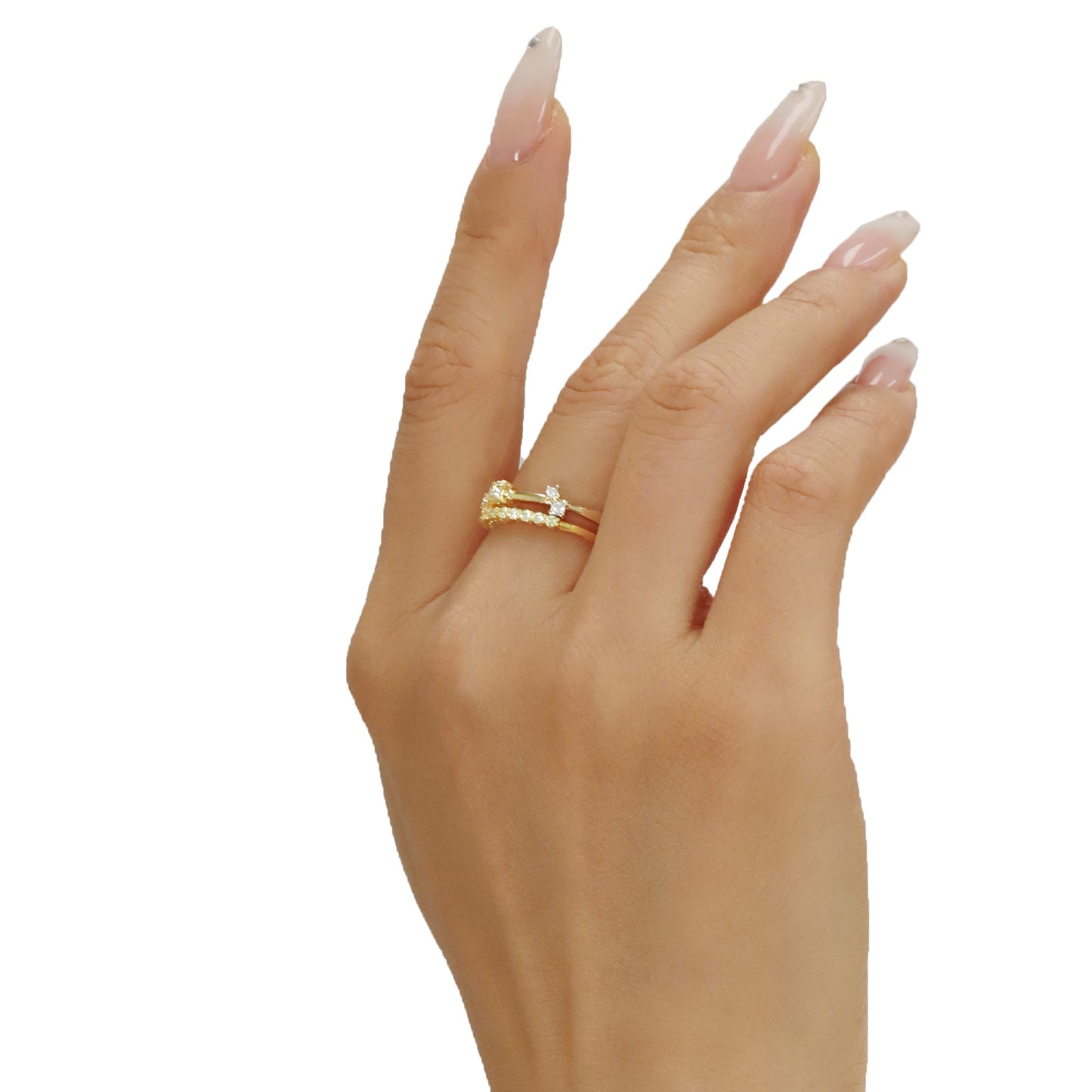 14k/18k gold 0.22 ctw yellow diamond & diamond ring