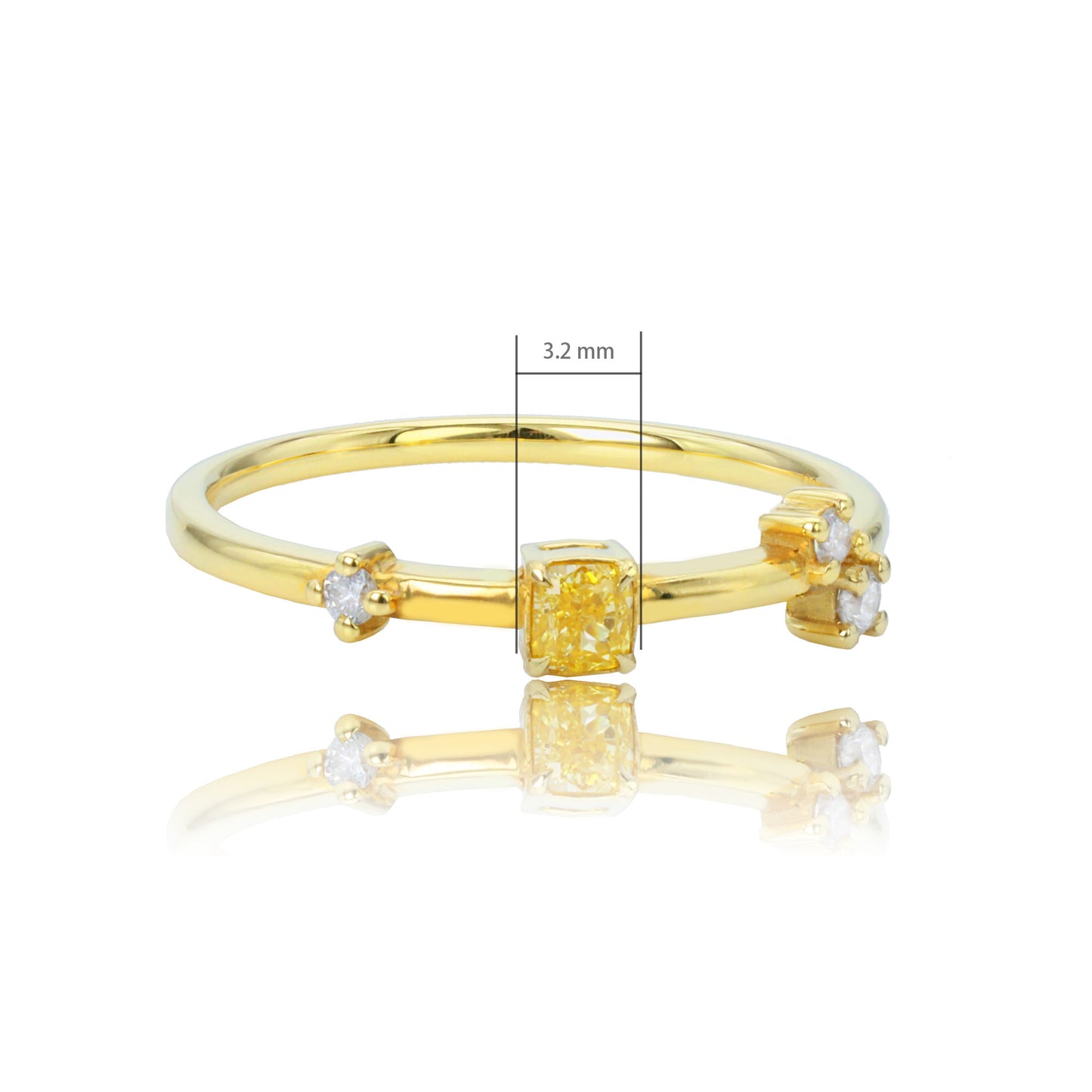 14k/18k gold 0.22 ctw yellow diamond & diamond ring
