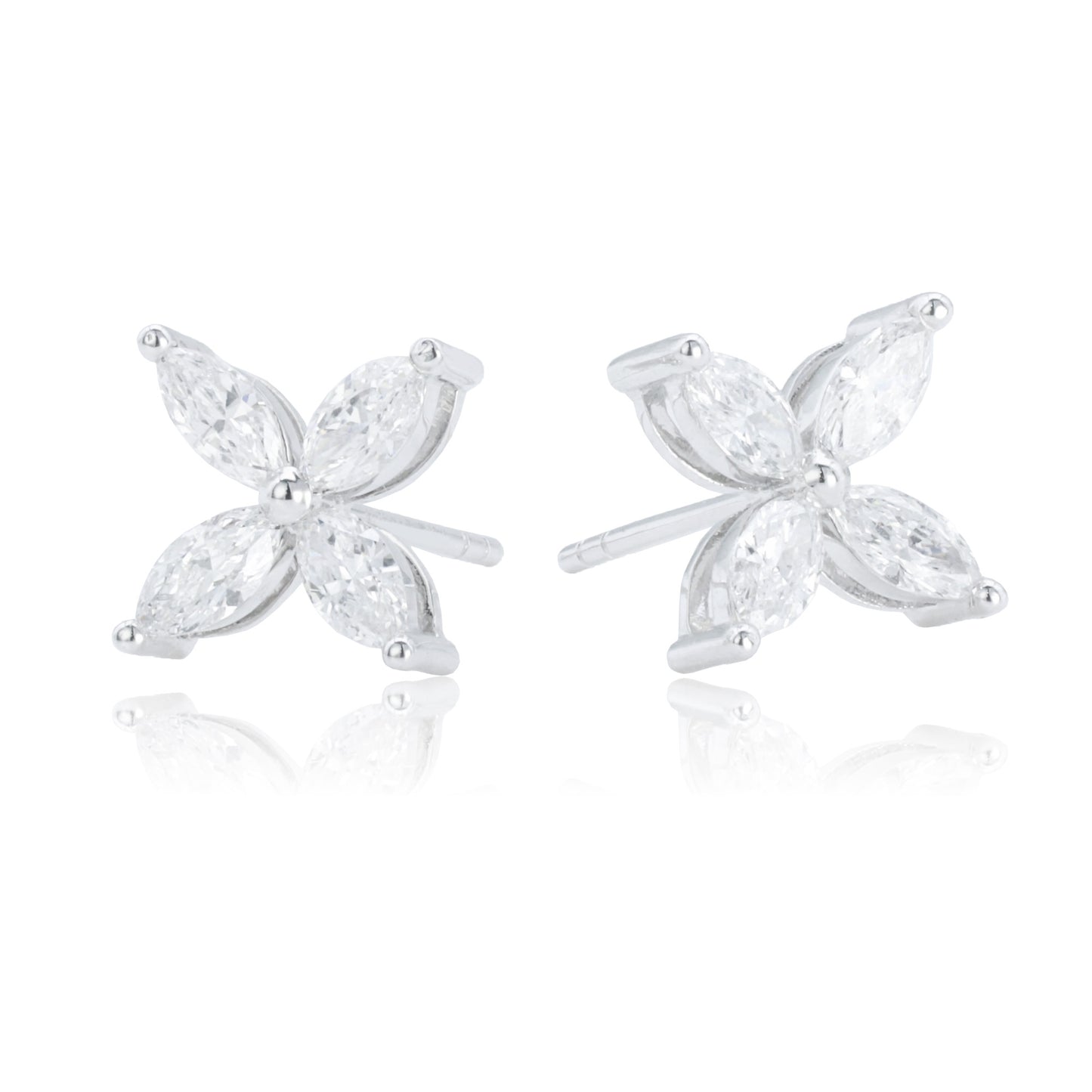 9k/14k/18k white gold 0.78 ctw lab grown h vs diamond earrings