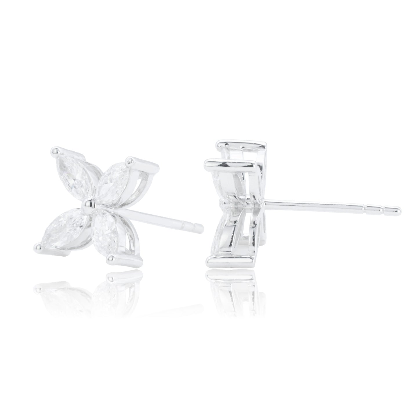 9k/14k/18k white gold 0.78 ctw lab grown h vs diamond earrings