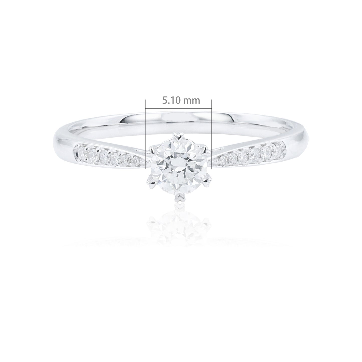 9k/14k/18k white gold 0.37 ctw lab grown h-vs dlamond ring