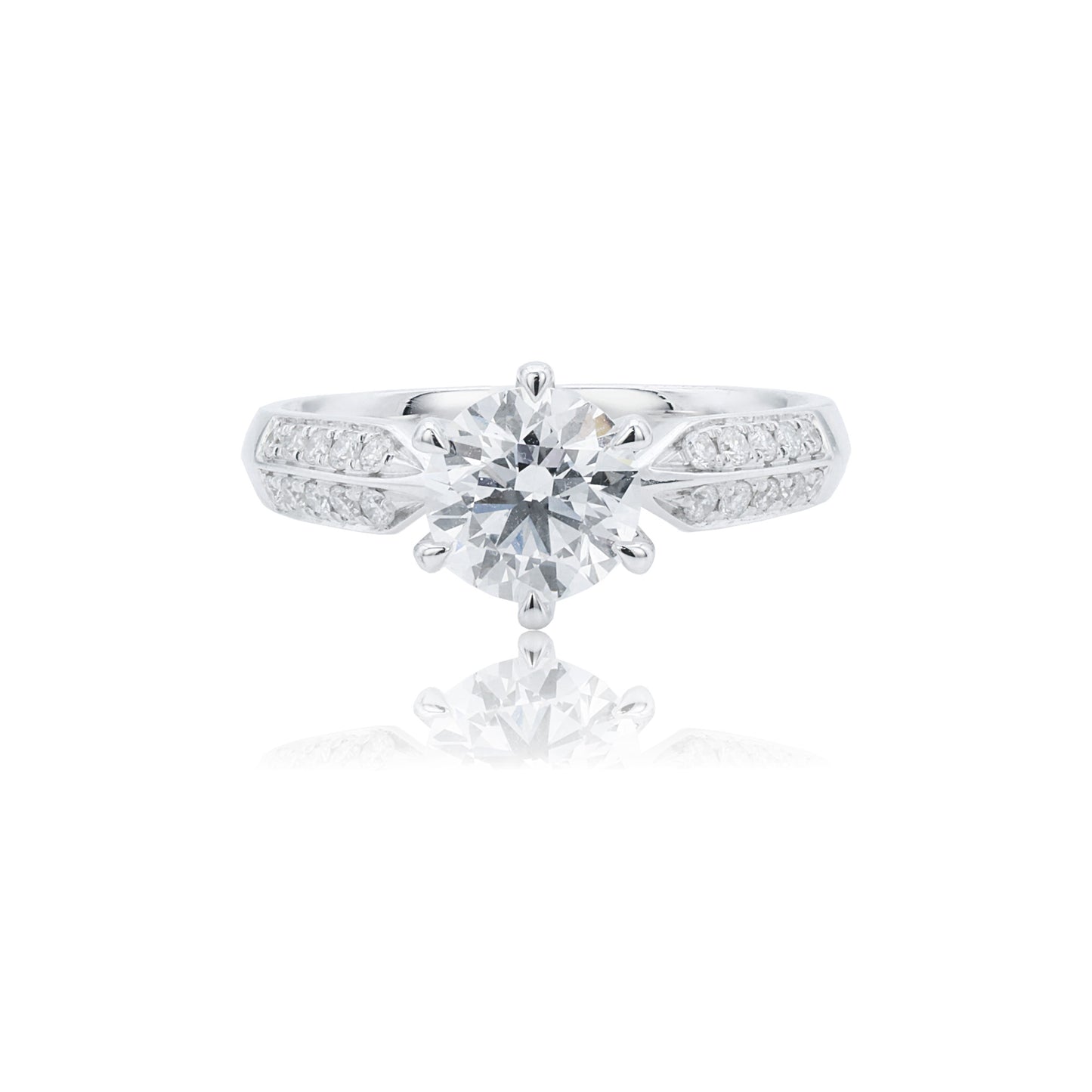 9k/14k/18k white gold 1.16 ctw lab grown h-vs dlamond ring