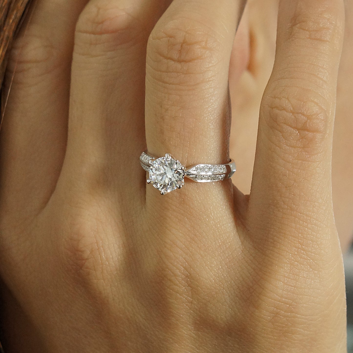 9k/14k/18k white gold 1.16 ctw lab grown h-vs dlamond ring