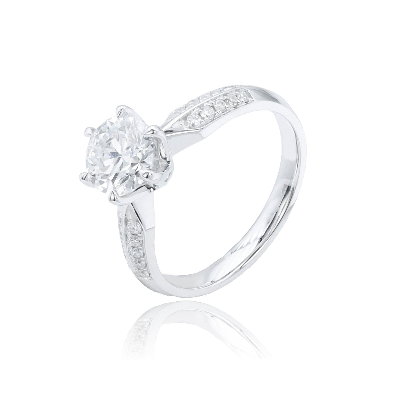 9k/14k/18k white gold 1.16 ctw lab grown h-vs dlamond ring