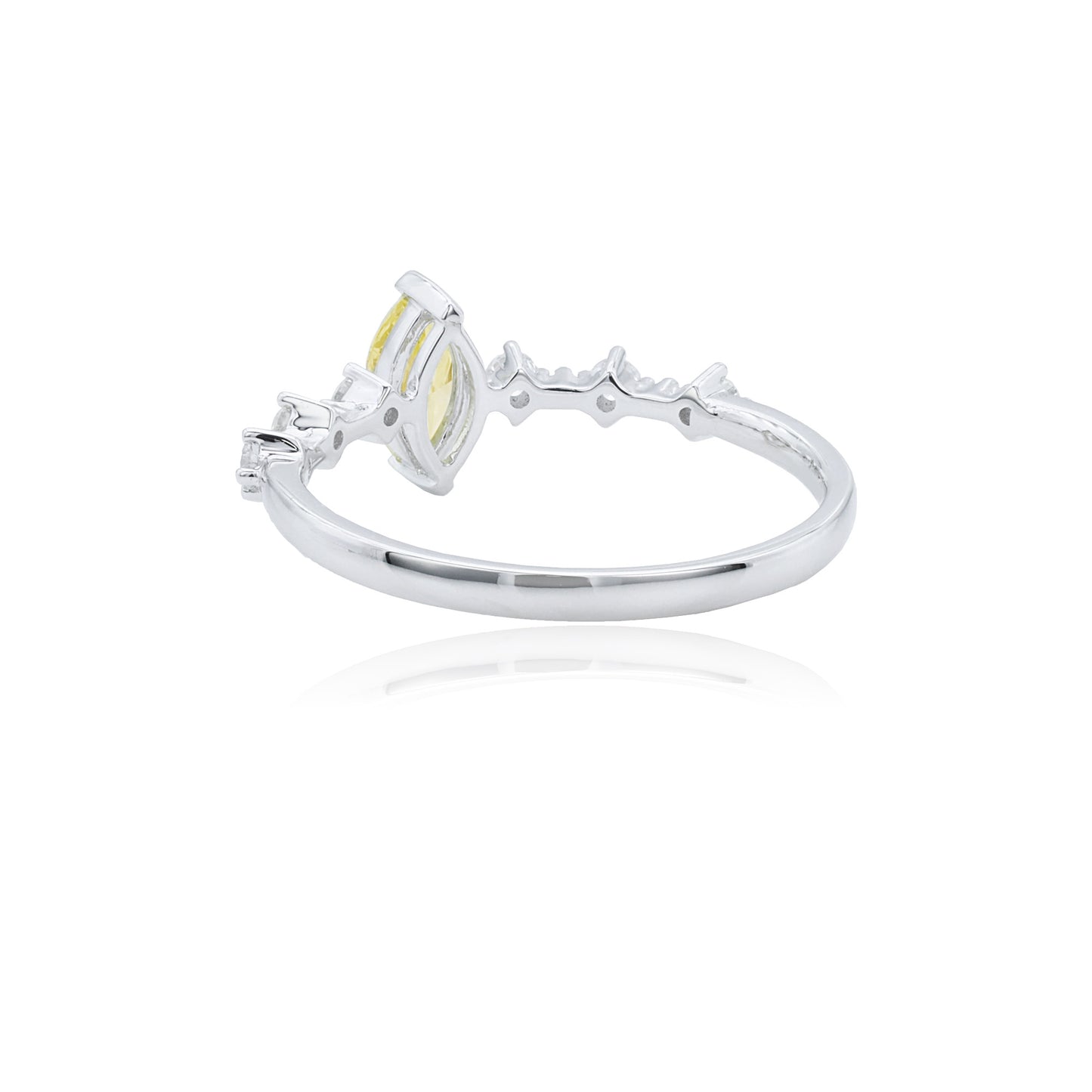 9k/14k/18k white gold 0.39 ctw lab grown fancy yellow diamond & diamond ring