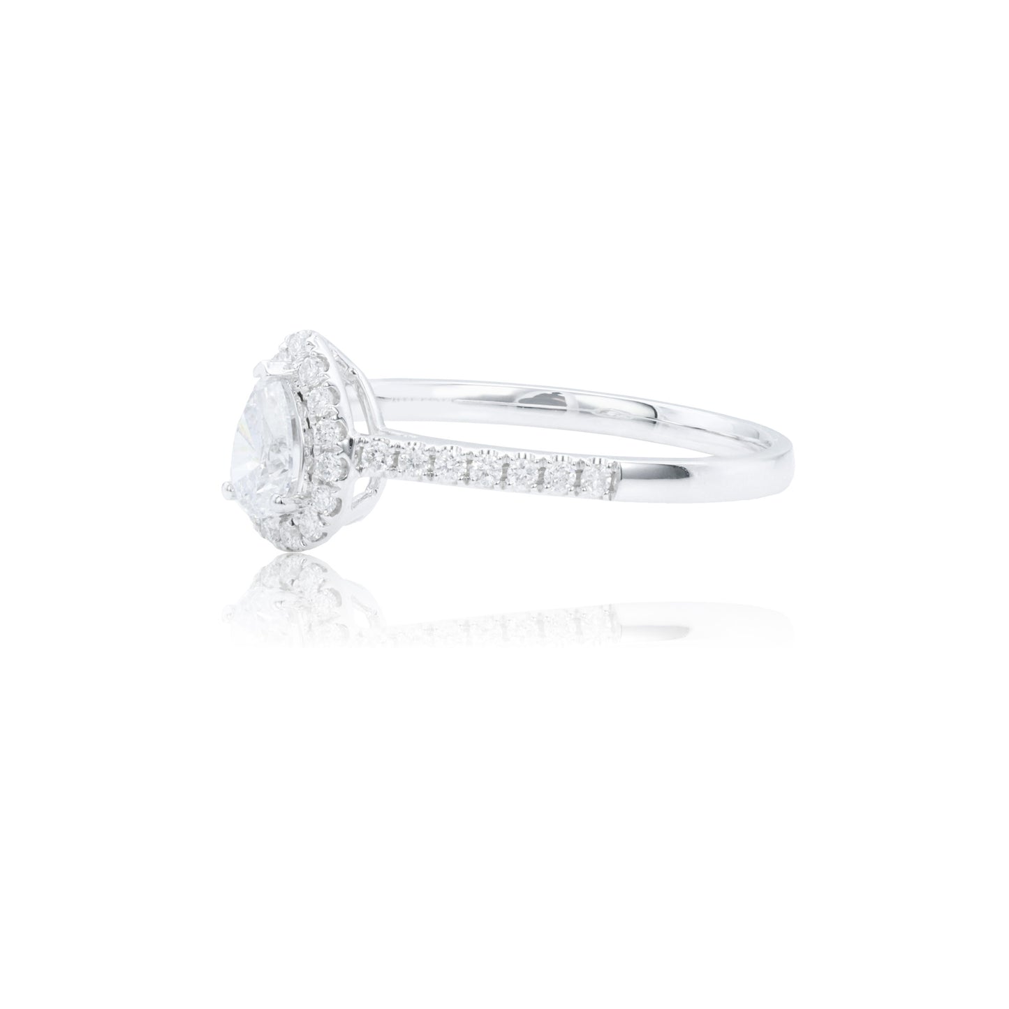9k/14k/18k white gold 0.49 ctw lab grown h-vs dlamond ring