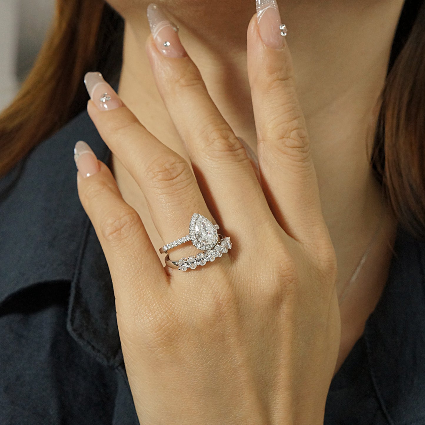 9k/14k/18k white gold 0.49 ctw lab grown h-vs dlamond ring