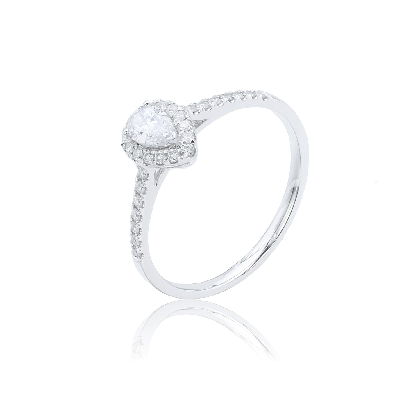 9k/14k/18k white gold 0.49 ctw lab grown h-vs dlamond ring