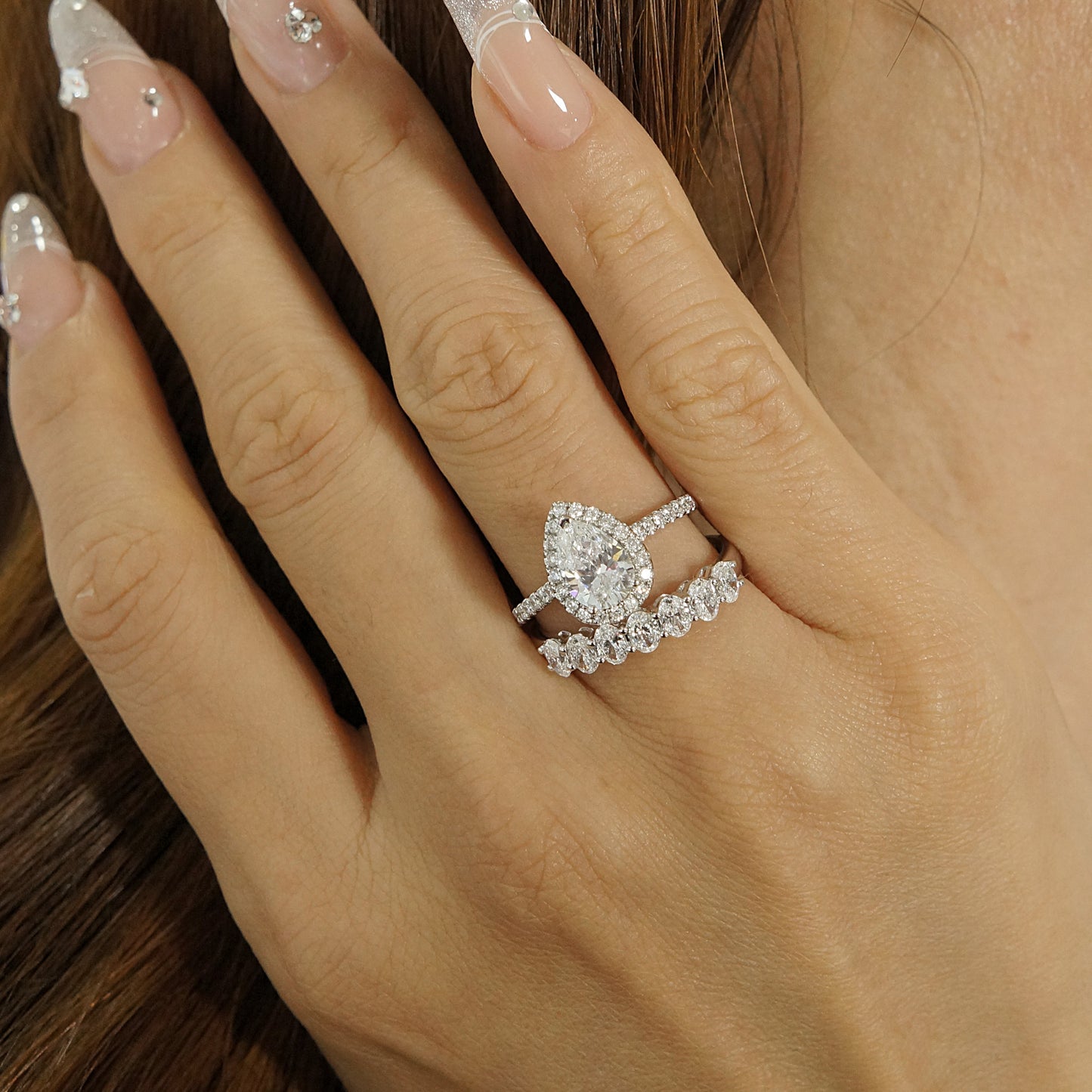 9k/14k/18k white gold 0.49 ctw lab grown h-vs dlamond ring