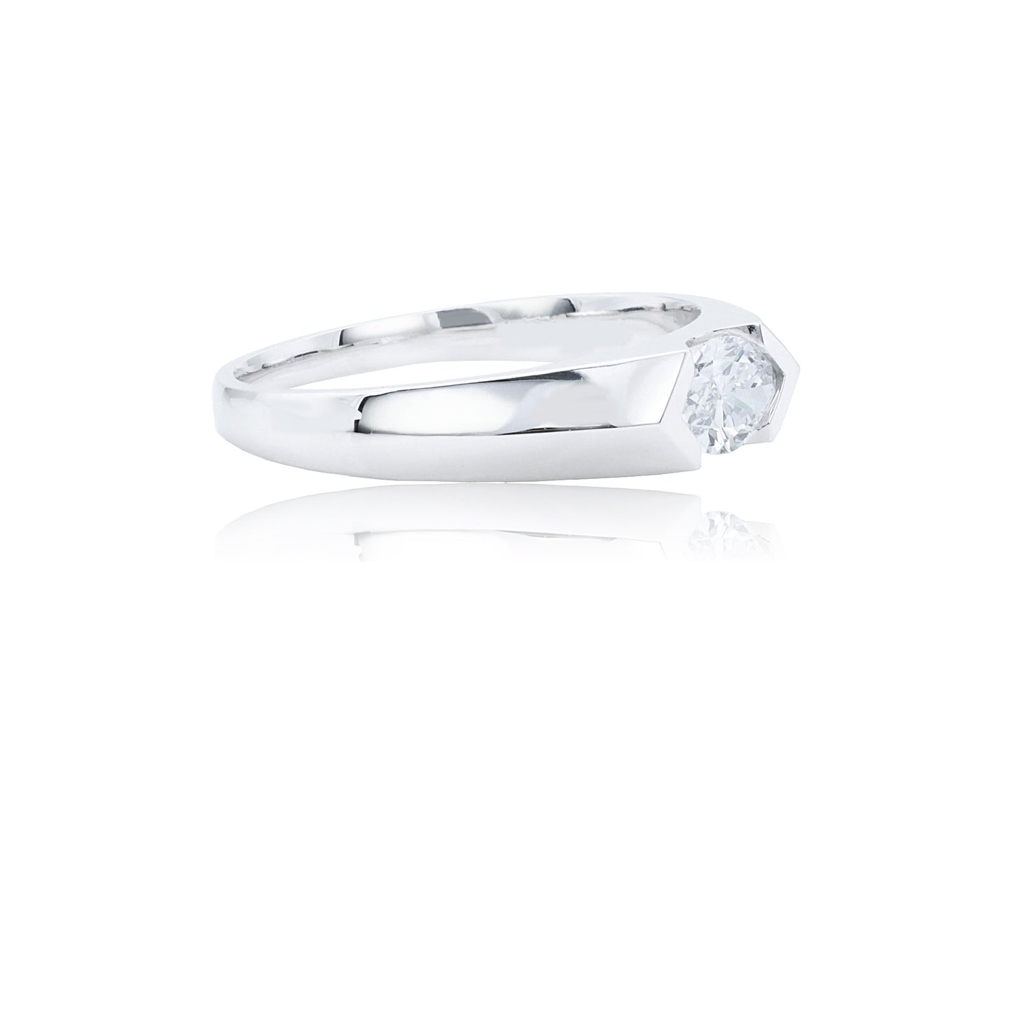 9k/14k/18k white gold 0.53ct lab grown h-vs dlamond ring