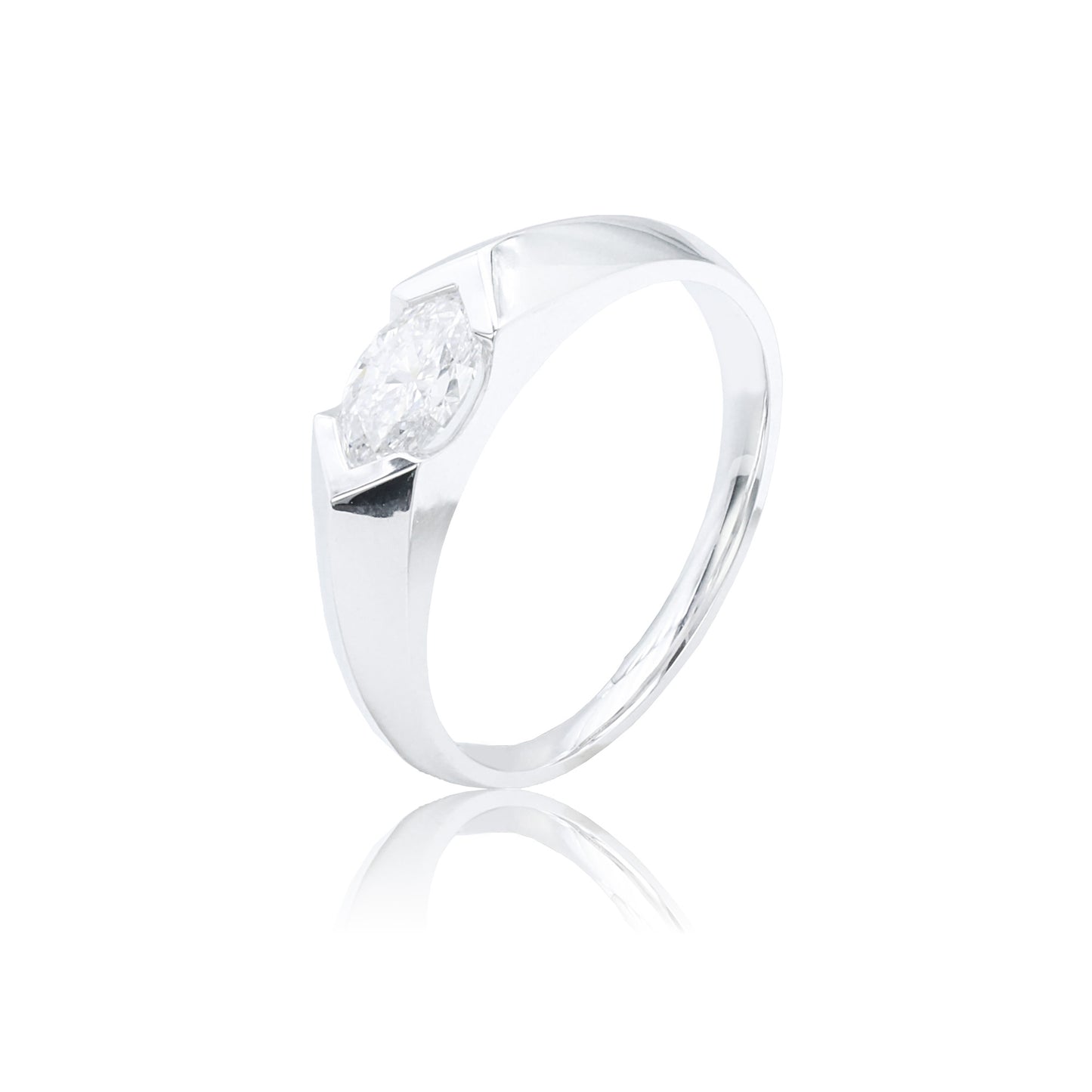 9k/14k/18k white gold 0.53ct lab grown h-vs dlamond ring