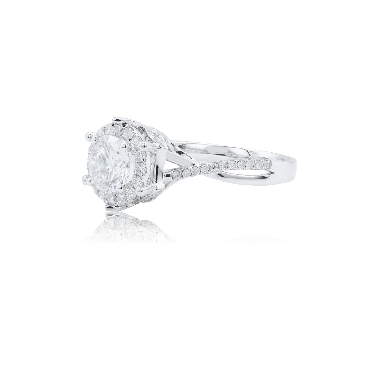 9k/14k/18k white gold 1.5 ctw lab grown h-vs dlamond ring