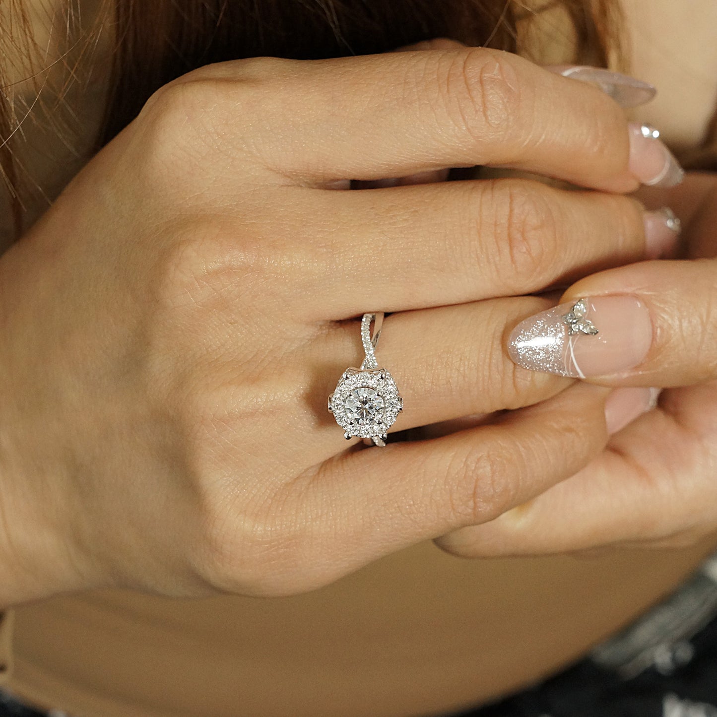 9k/14k/18k white gold 1.5 ctw lab grown h-vs dlamond ring
