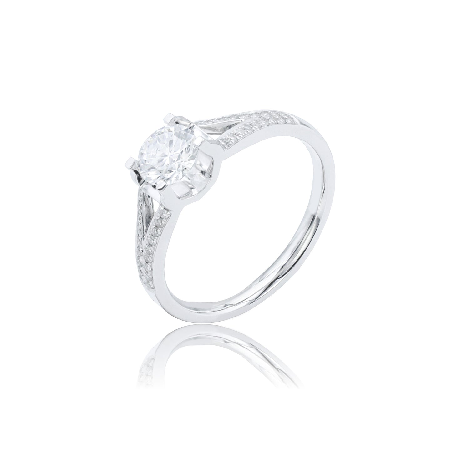 9k/14k/18k white gold 0.63 ctw lab grown h-vs dlamond ring