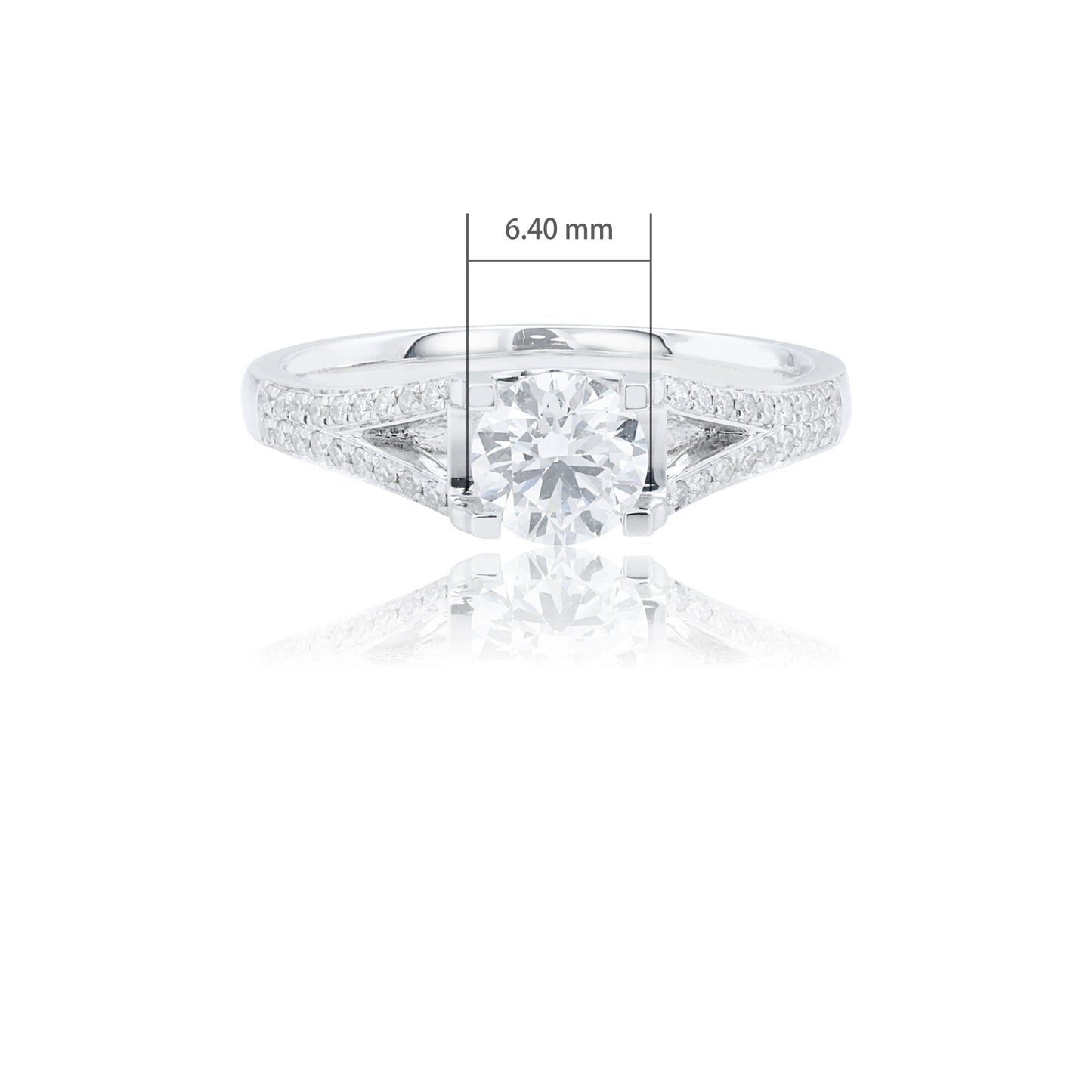 9k/14k/18k white gold 0.63 ctw lab grown h-vs dlamond ring