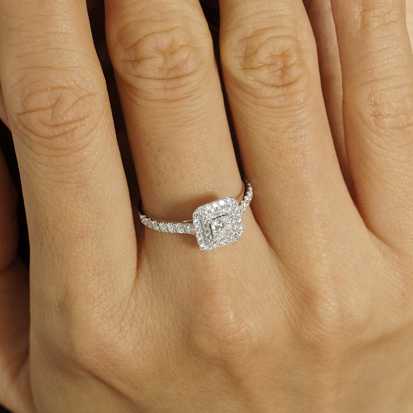 9k/14k/18k white gold 1.03 ctw lab grown h vs diamond ring