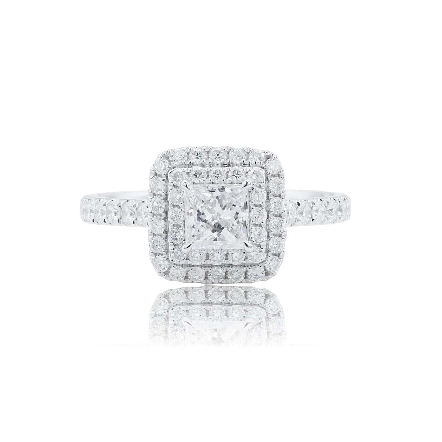 9k/14k/18k white gold 1.03 ctw lab grown h vs diamond ring