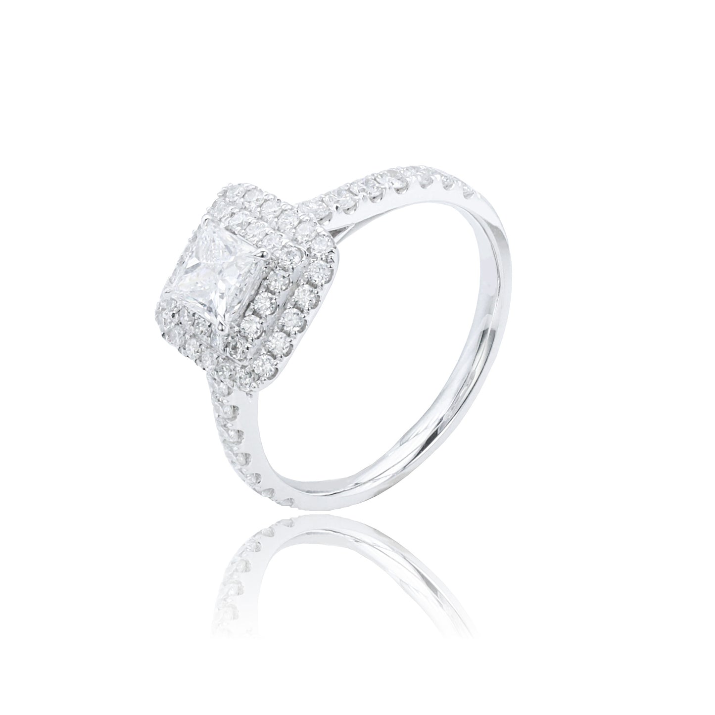 9k/14k/18k white gold 1.03 ctw lab grown h vs diamond ring