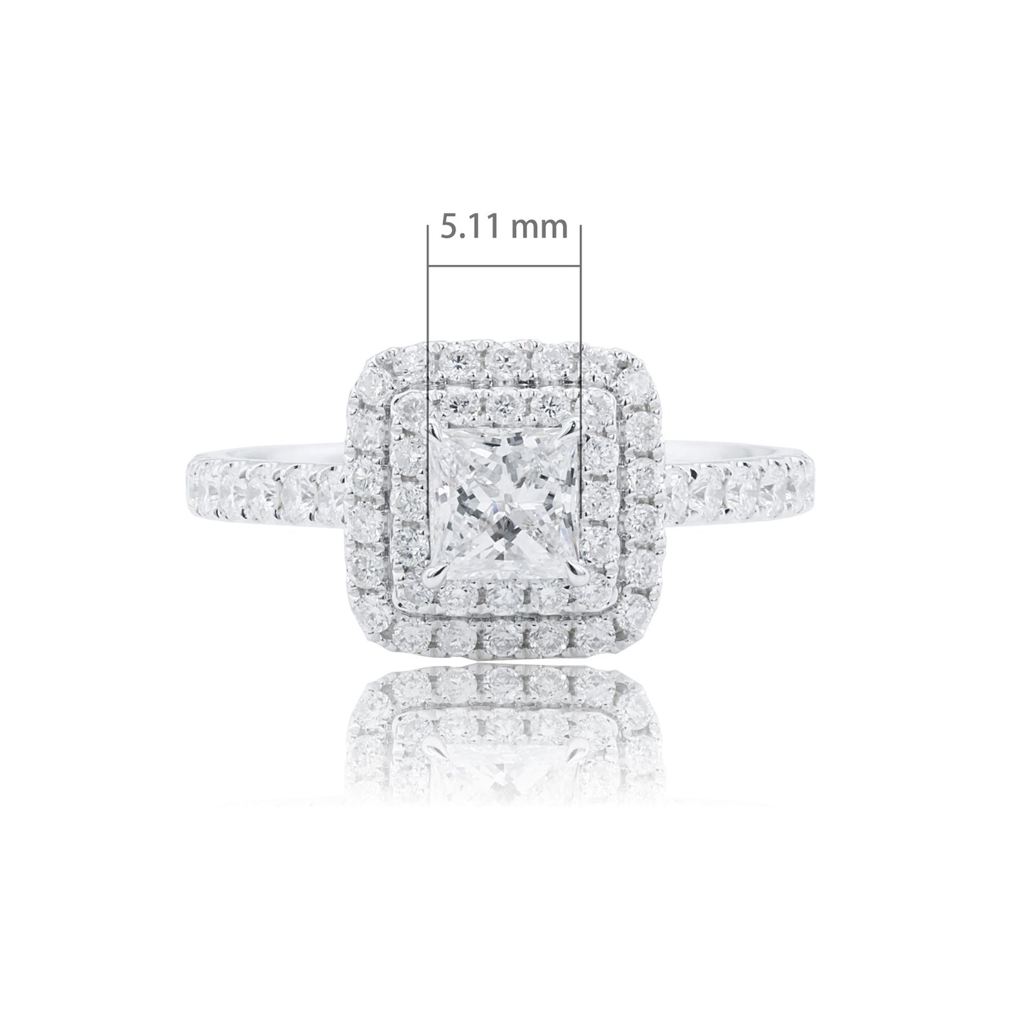 9k/14k/18k white gold 1.03 ctw lab grown h vs diamond ring