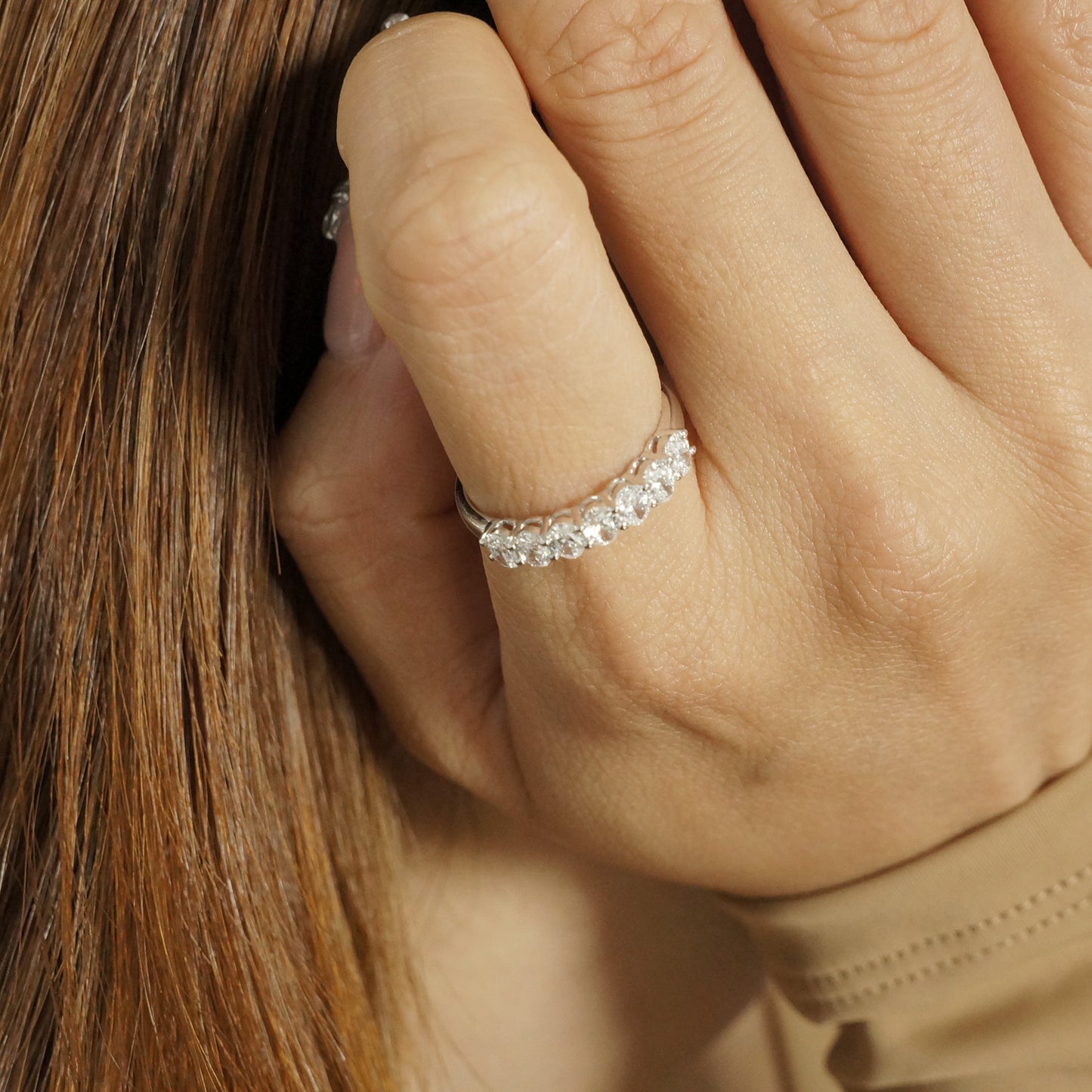 9k/14k/18k white gold 0.83 ctw lab grown h-vs dlamond ring