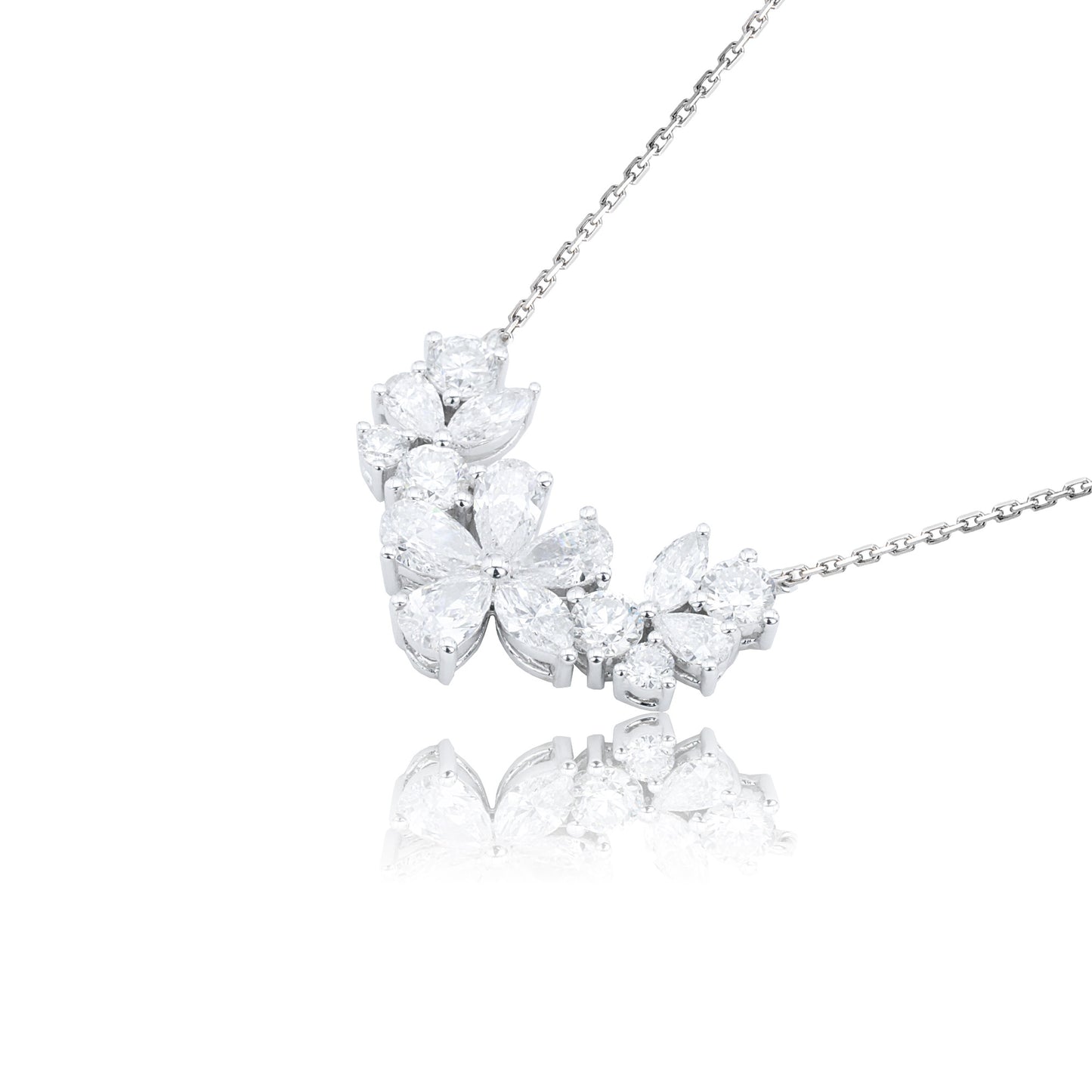9k/14k/18k white gold 1.56 ctw lab grown h-vs diamond necklace