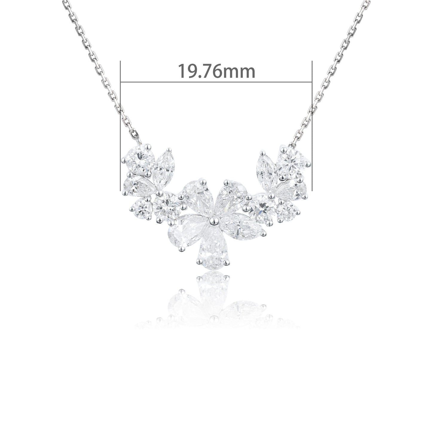 9k/14k/18k white gold 1.56 ctw lab grown h-vs diamond necklace