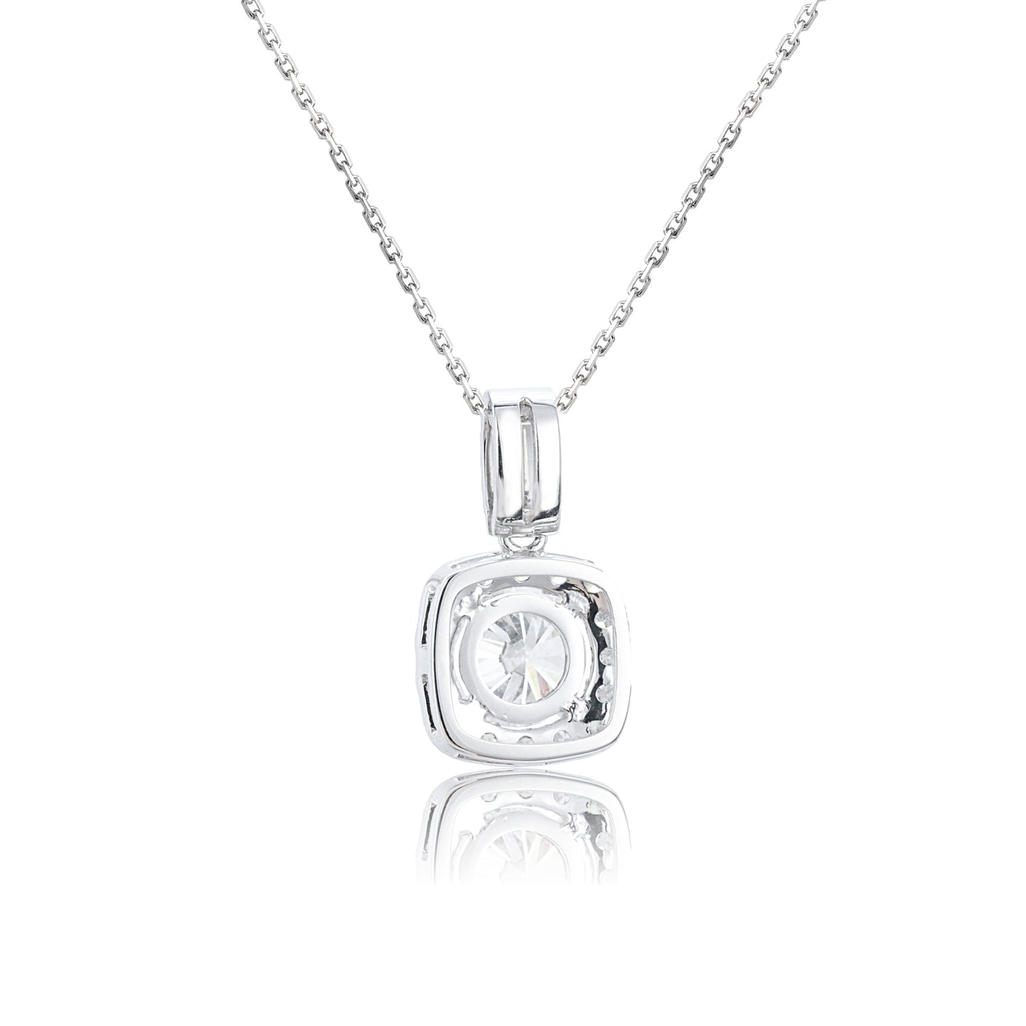 9k/14k/18k white gold 0.83 ctw lab grown h-vs diamond necklace
