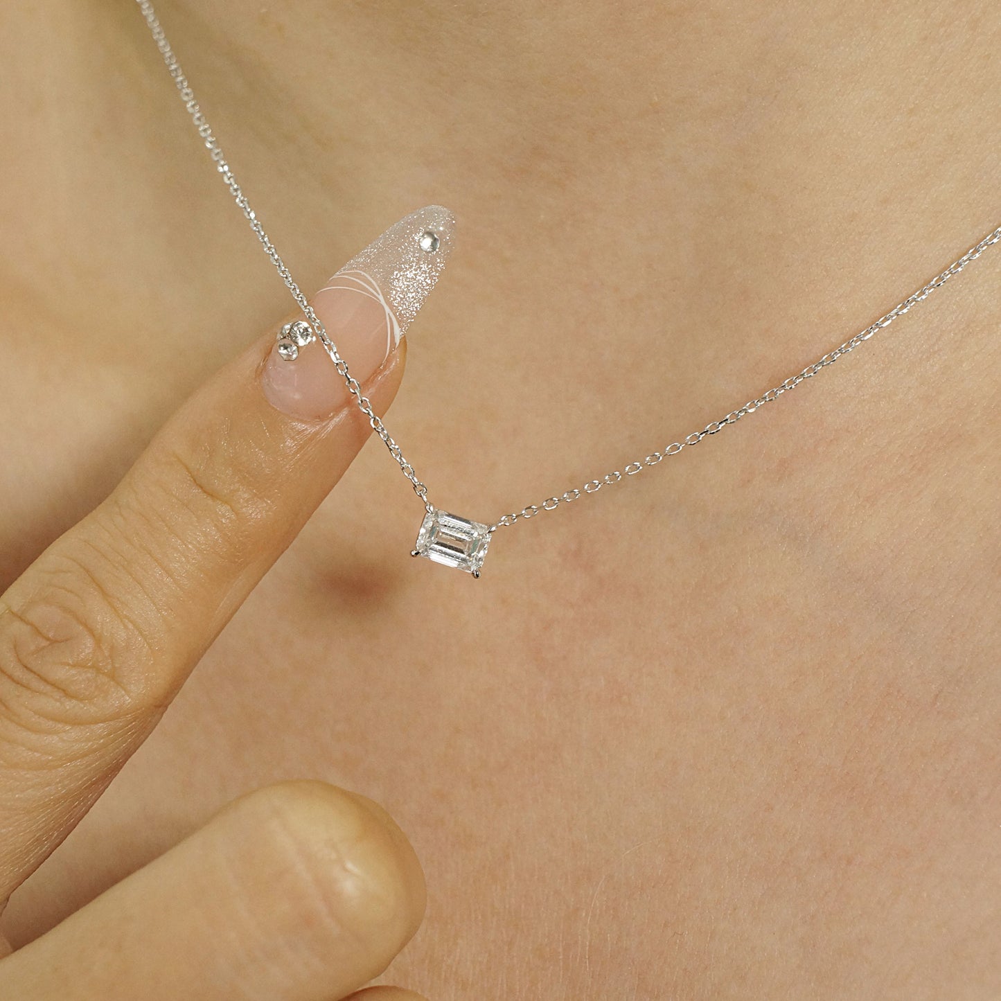 9k/14k/18k white gold 0.51 ctw lab grown h vs diamond necklace