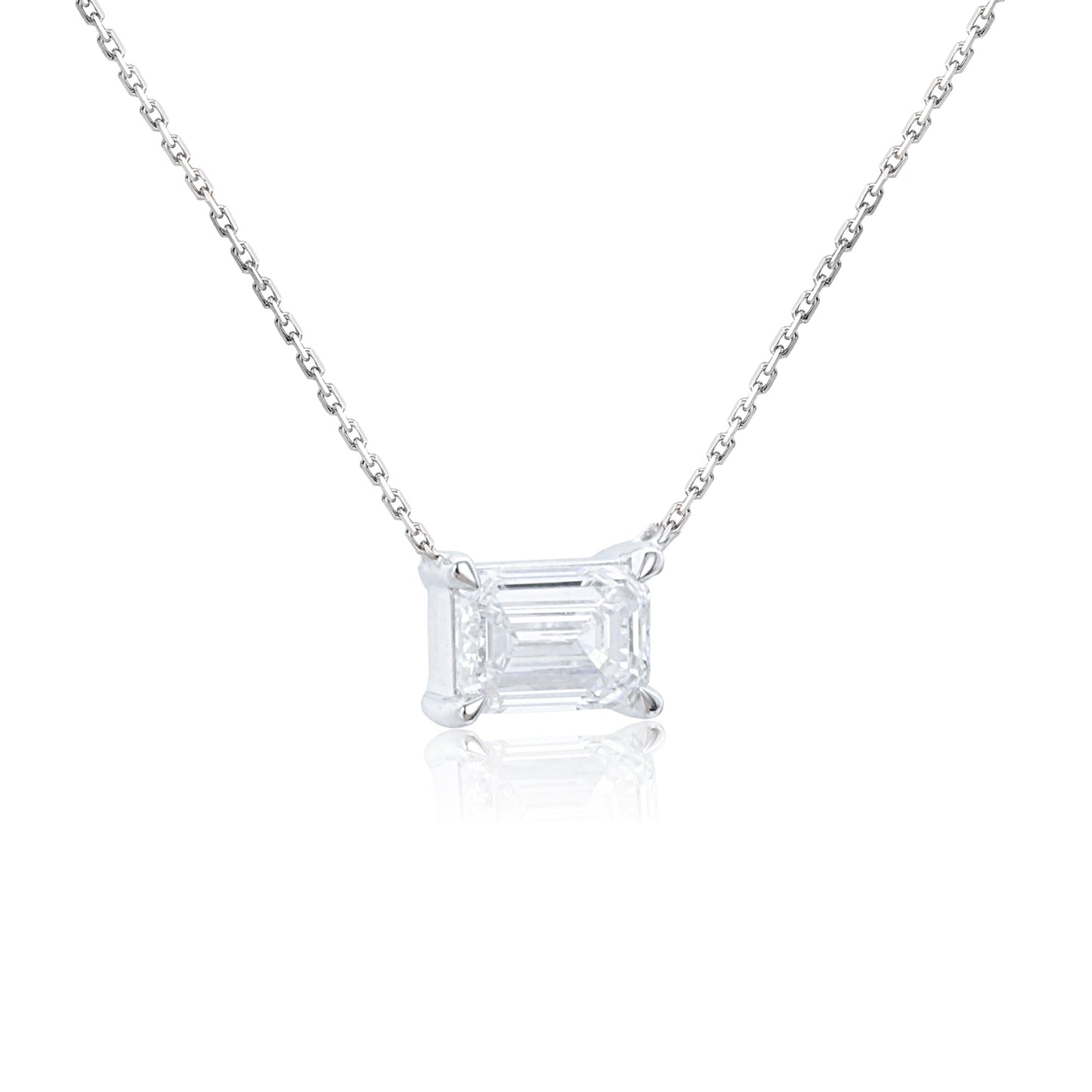 9k/14k/18k white gold 0.51 ctw lab grown h vs diamond necklace