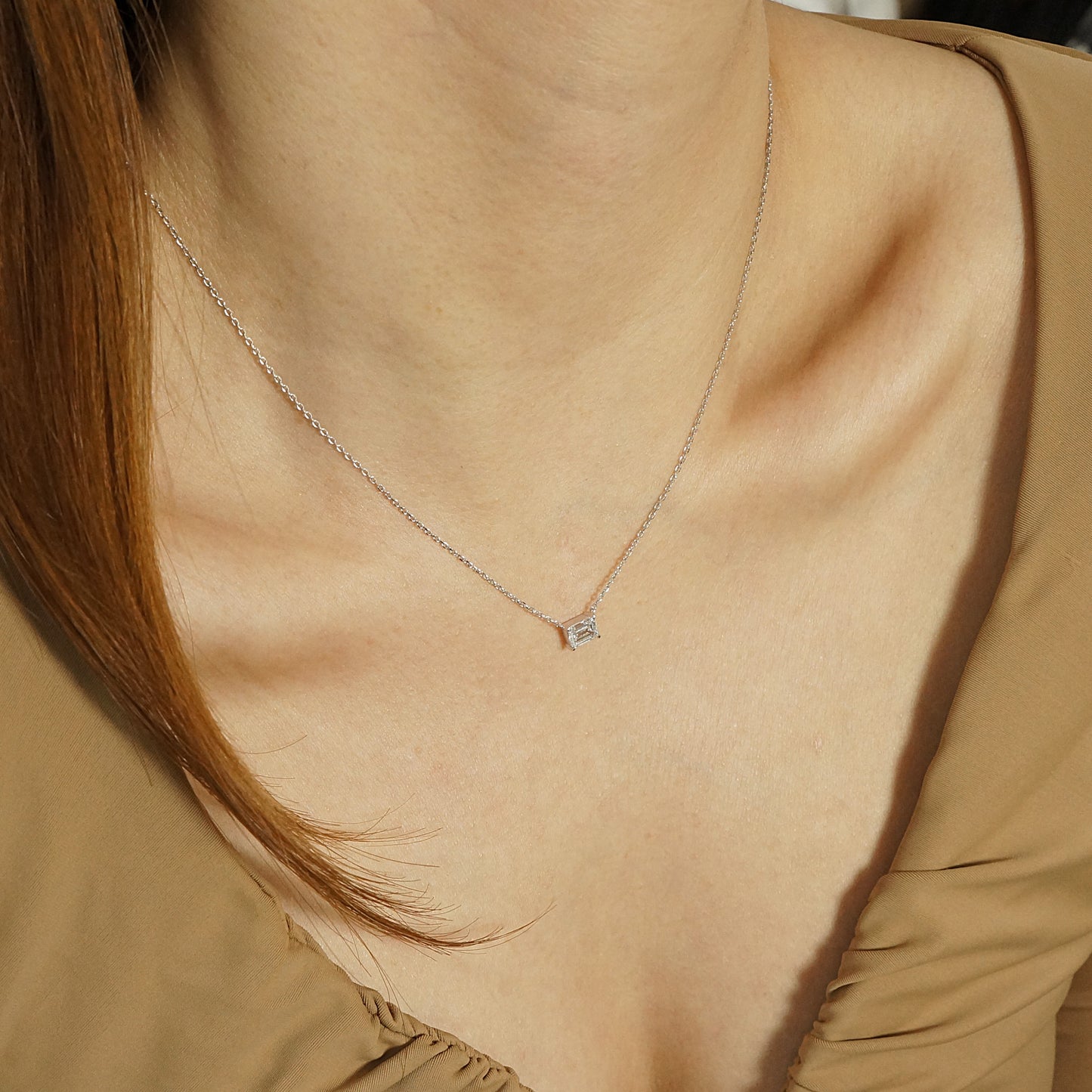 9k/14k/18k white gold 0.51 ctw lab grown h vs diamond necklace