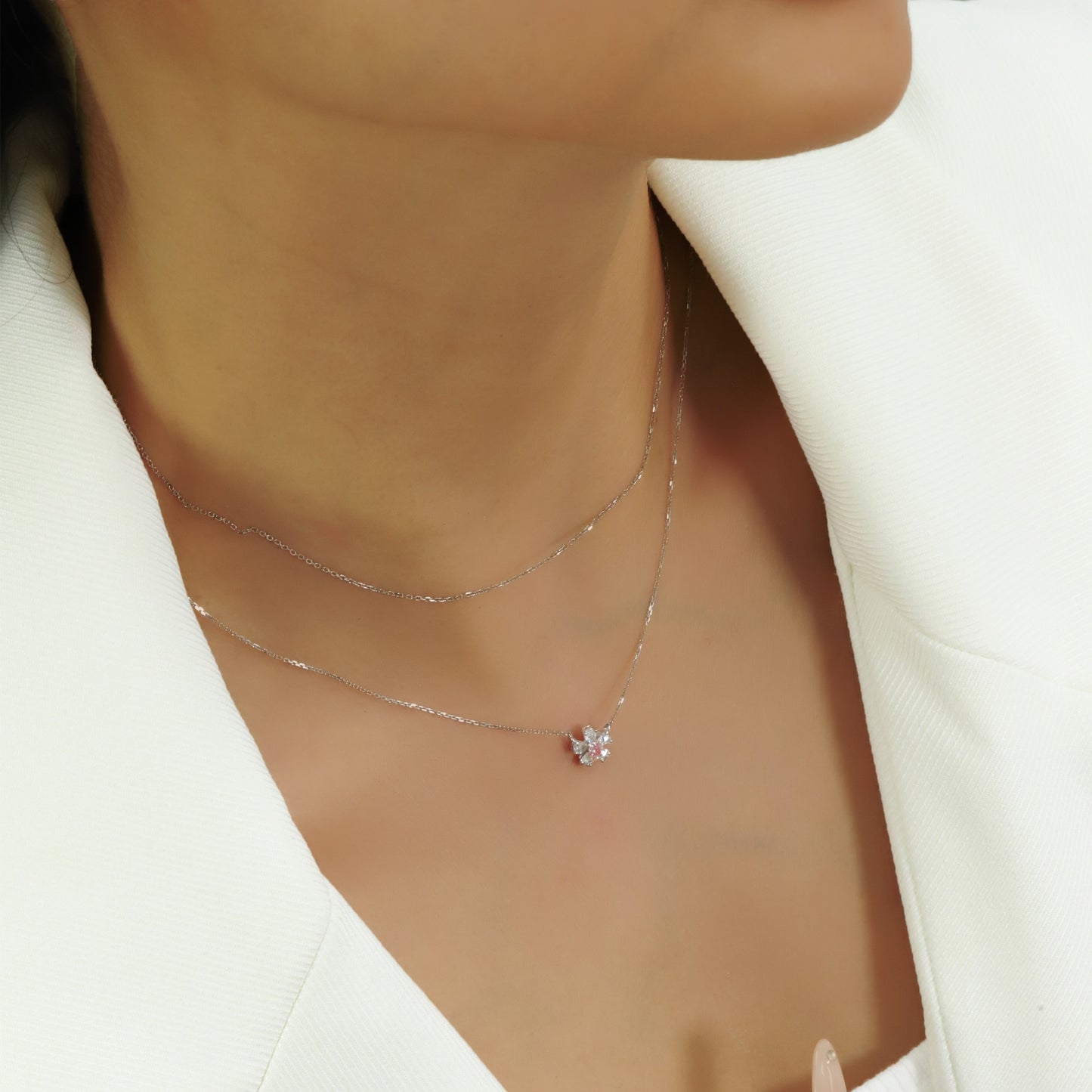 14k/18k gold 0.27 ctw fancy pink diamond & diamond necklace