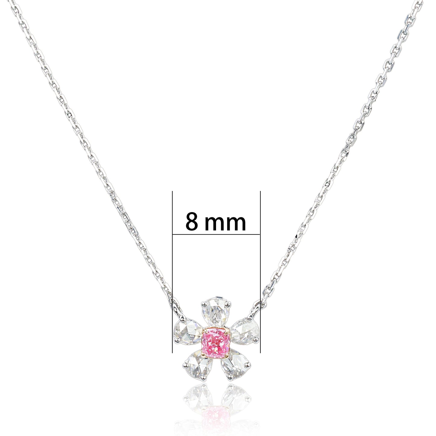 14k/18k gold 0.27 ctw fancy pink diamond & diamond necklace