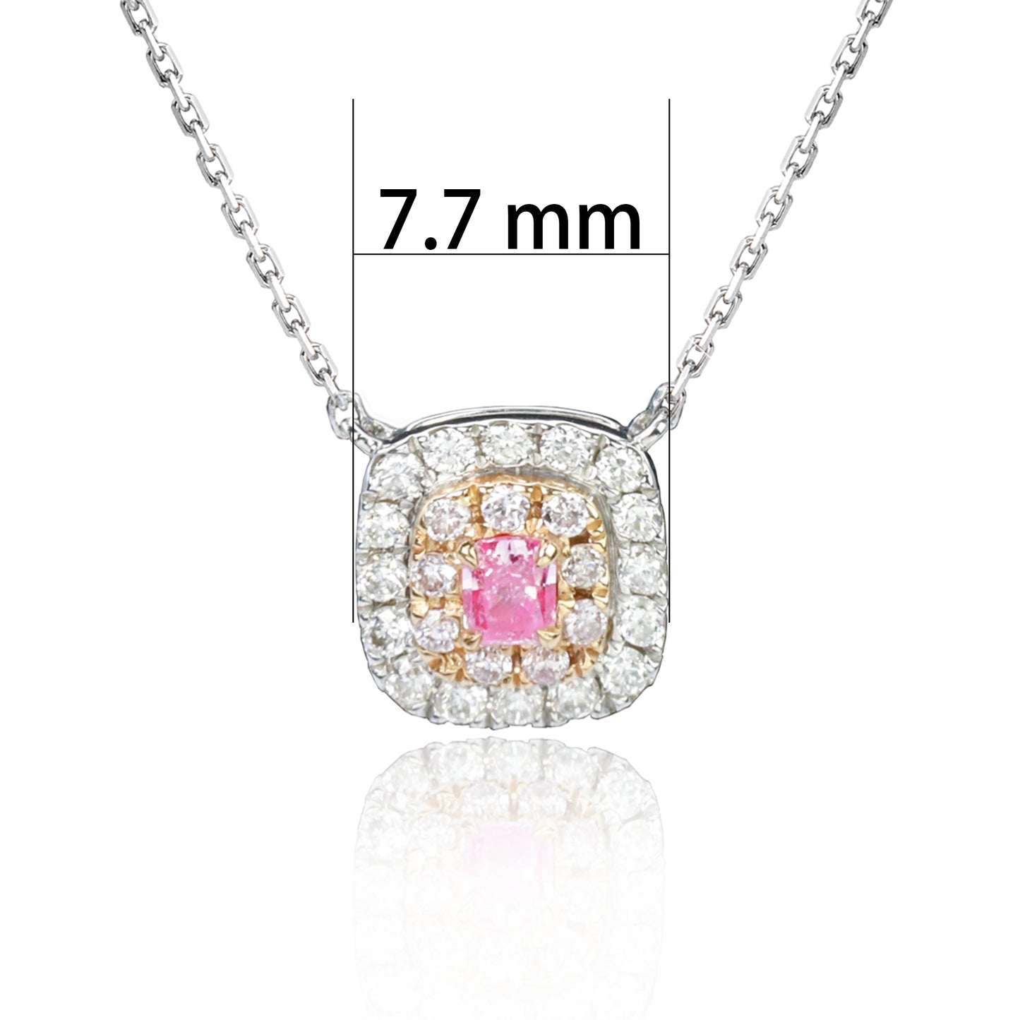 14k/18k gold 0.26 ctw fancy pink diamond & diamond necklace
