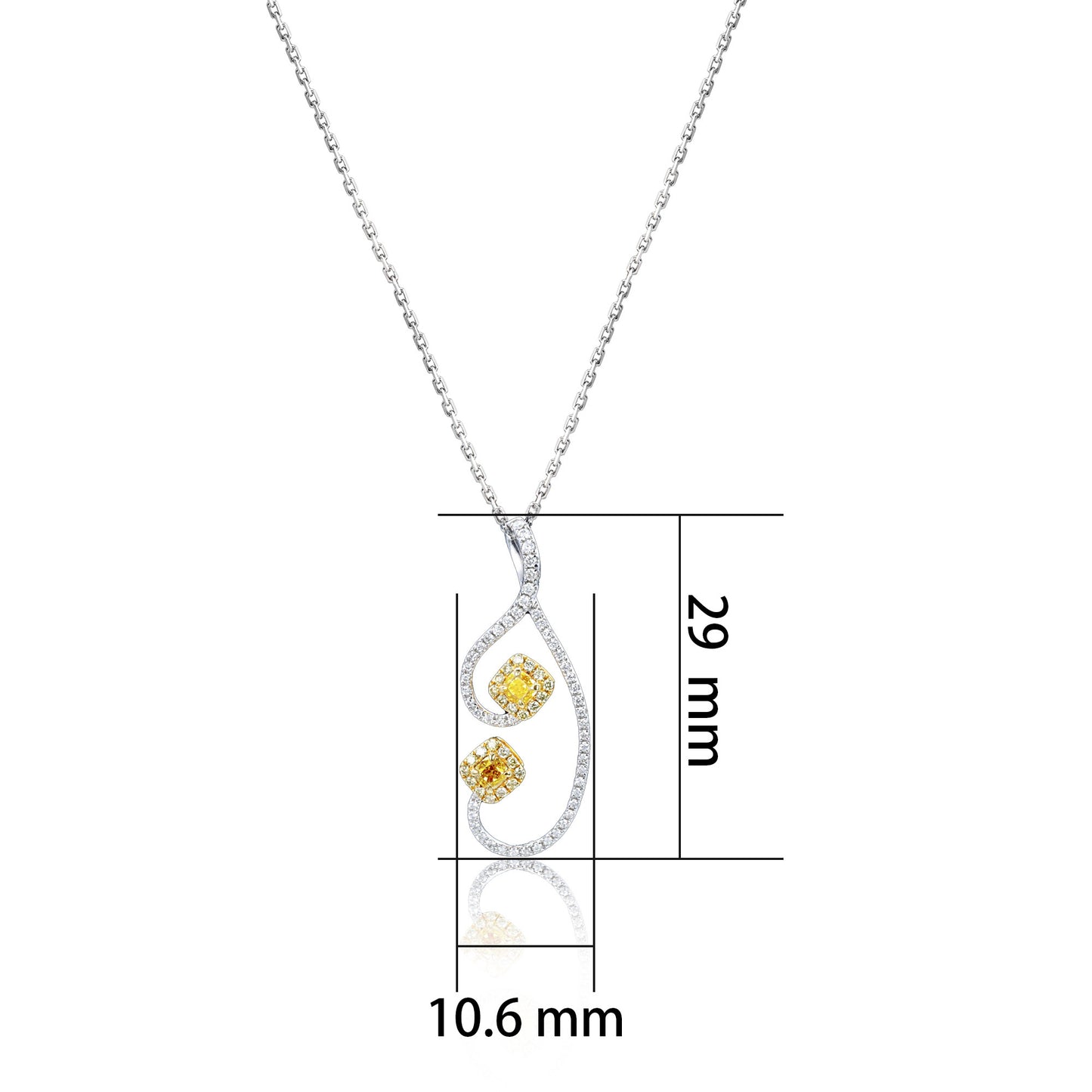 14k/18k gold 0.45 ctw fancy yellow diamond & diamond necklace