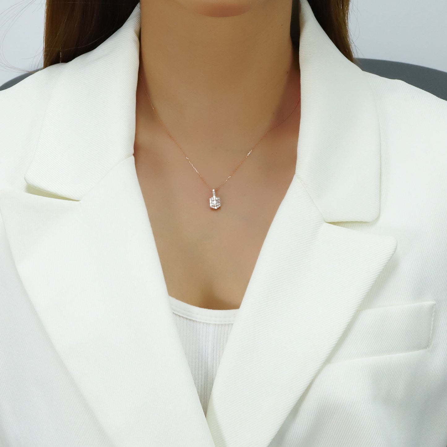 14k/18k rose gold 0.37 ctw vs h diamond necklace