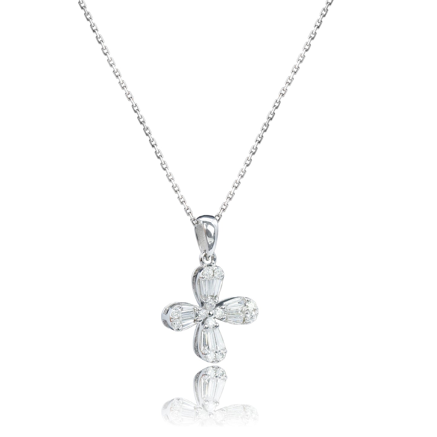 14k/18k white gold 0.26 ctw vs h diamond necklace