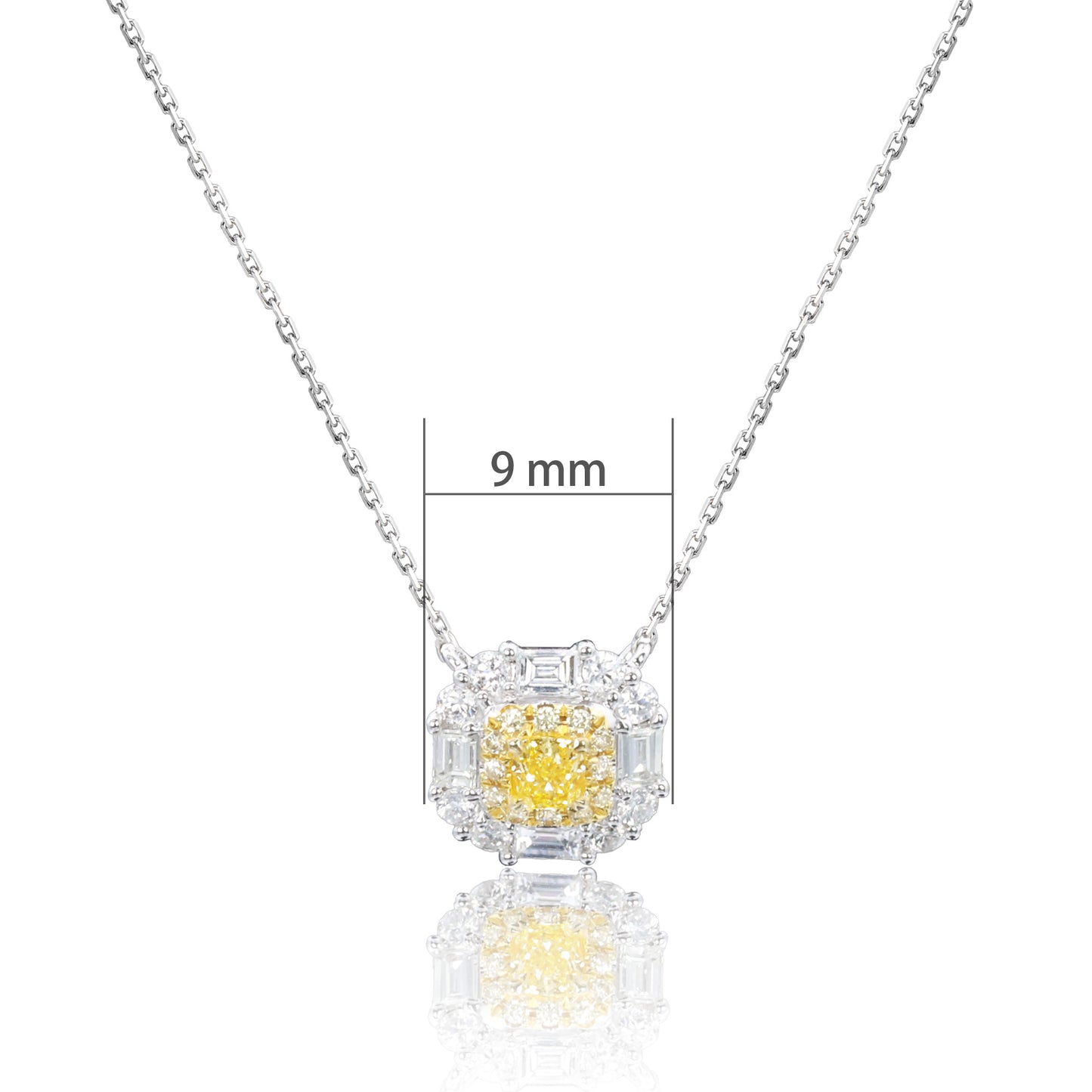 14k/18k white gold 0.48 ctw yellow diamond & diamond necklace
