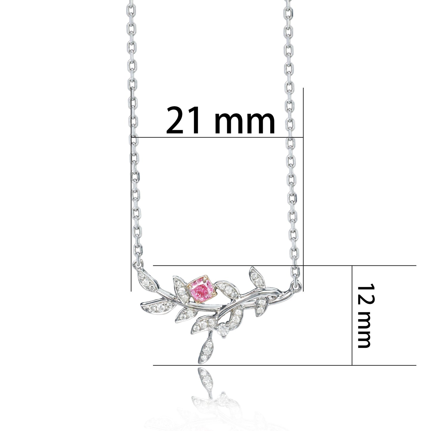 14k/18k gold 0.2 ctw fancy pink diamond & diamond necklace