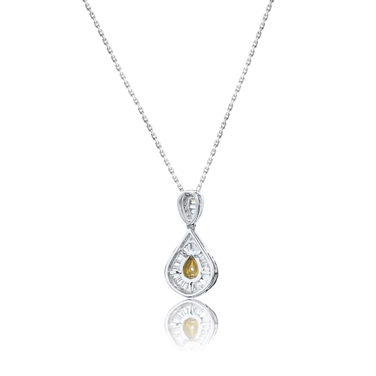 14k/18k white gold 0.41 ctw yellow diamond & diamond necklace