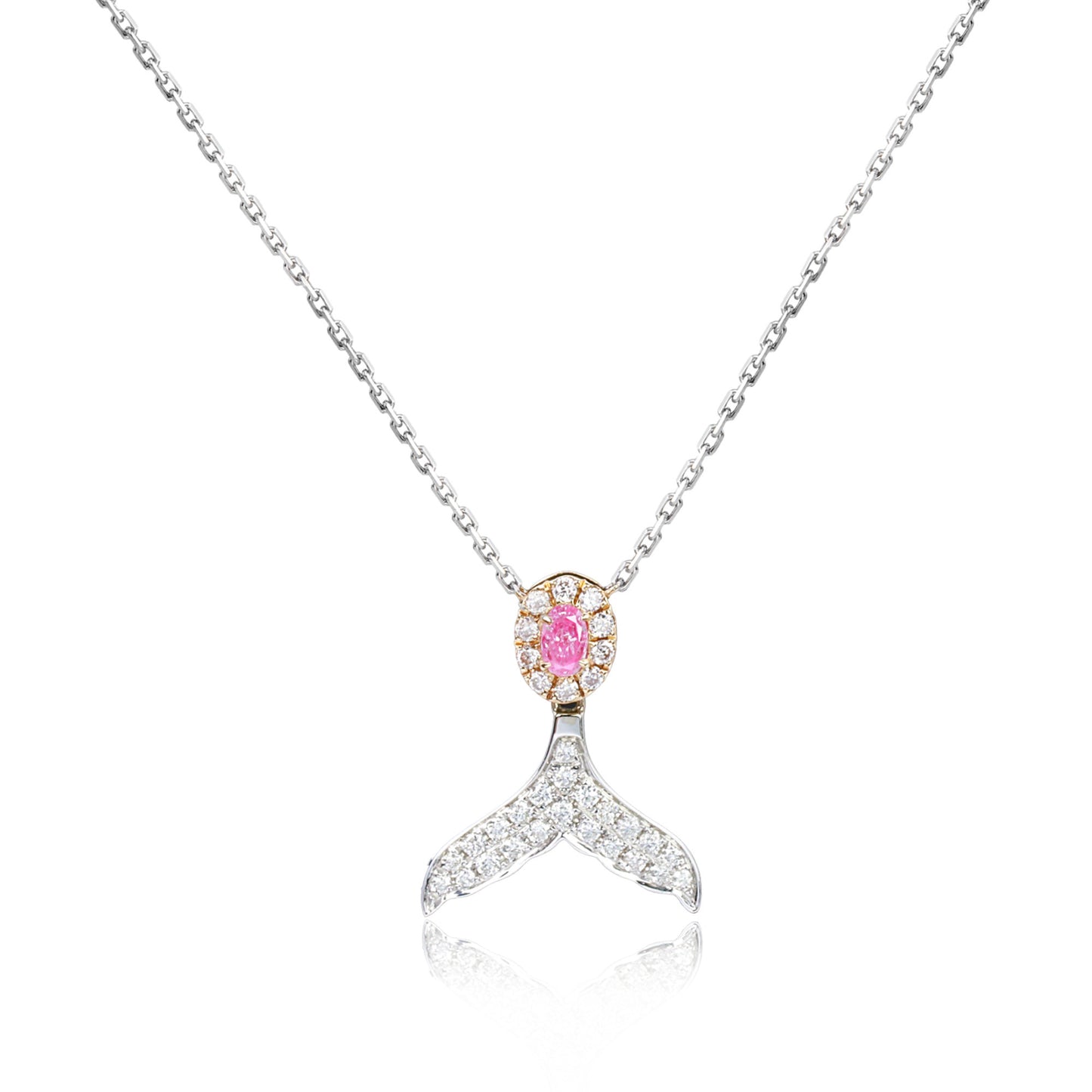 14k/18k gold 0.29 ctw fancy pink diamond & diamond necklace