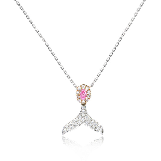 14K/18K GOLD 0.29 CTW FANCY PINK DIAMOND & DIAMOND NECKLACE