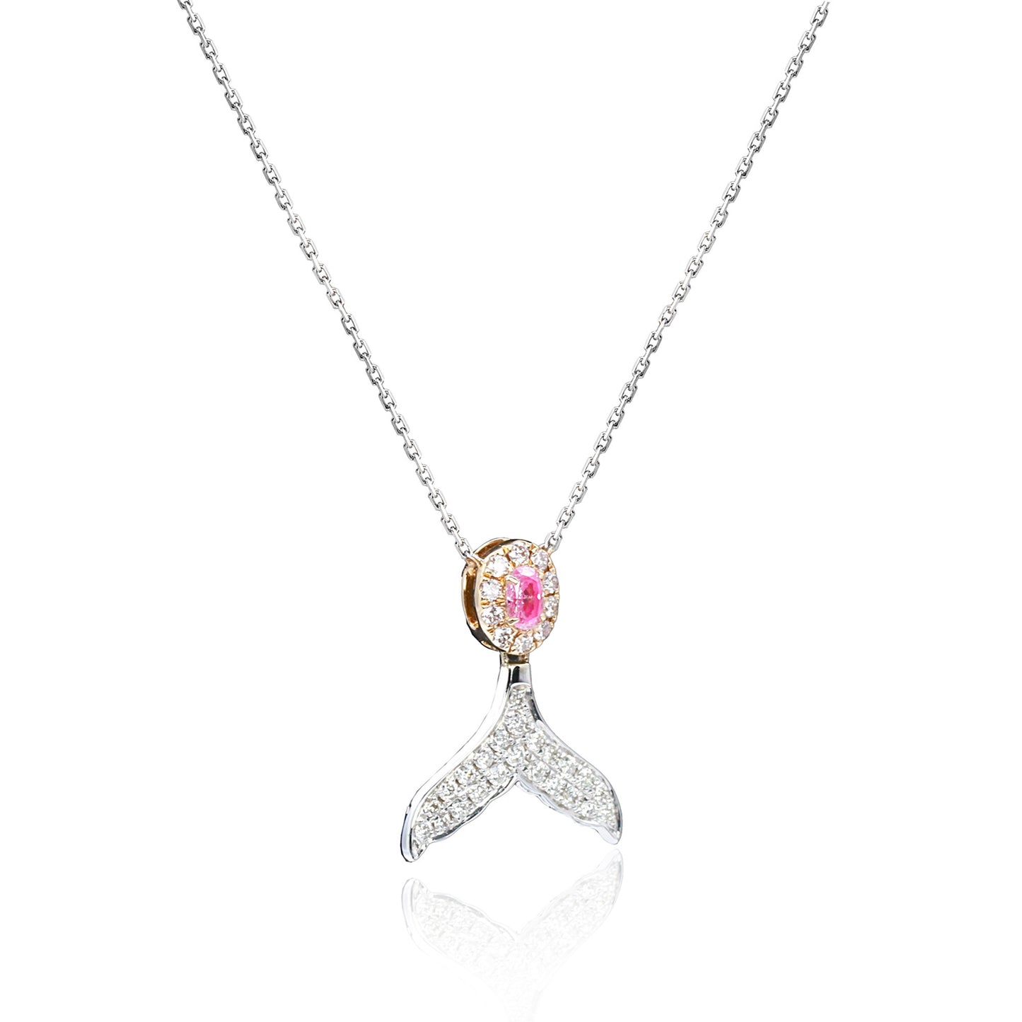 14k/18k gold 0.29 ctw fancy pink diamond & diamond necklace