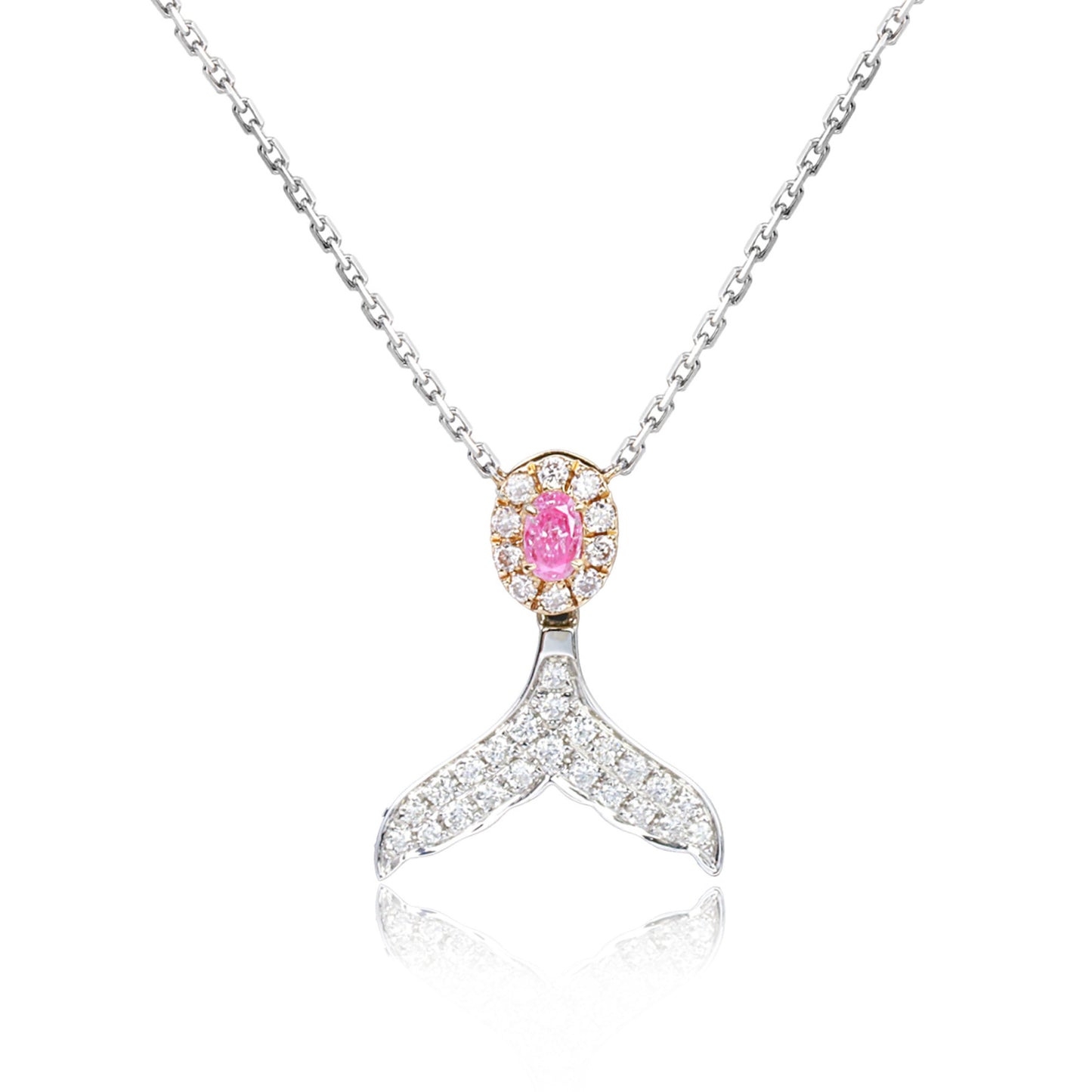 14k/18k gold 0.29 ctw fancy pink diamond & diamond necklace