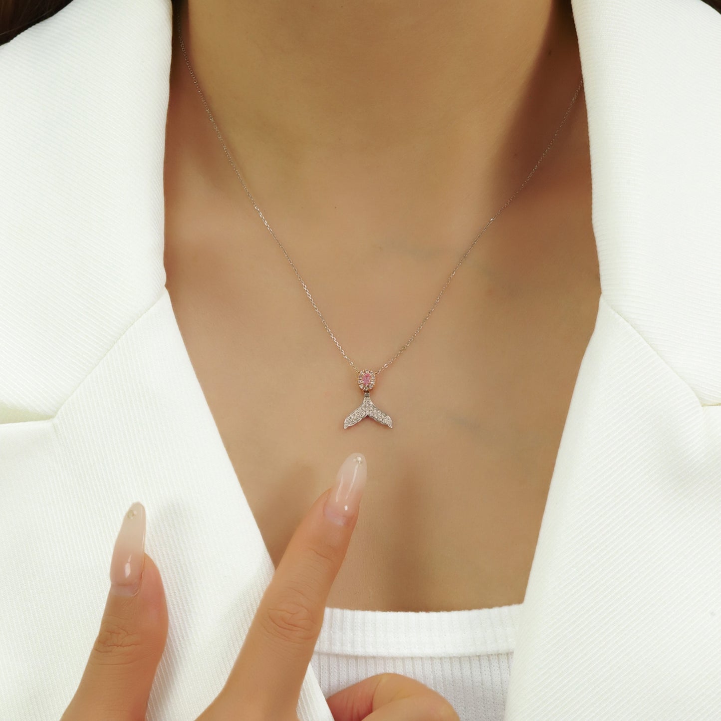 14k/18k gold 0.29 ctw fancy pink diamond & diamond necklace