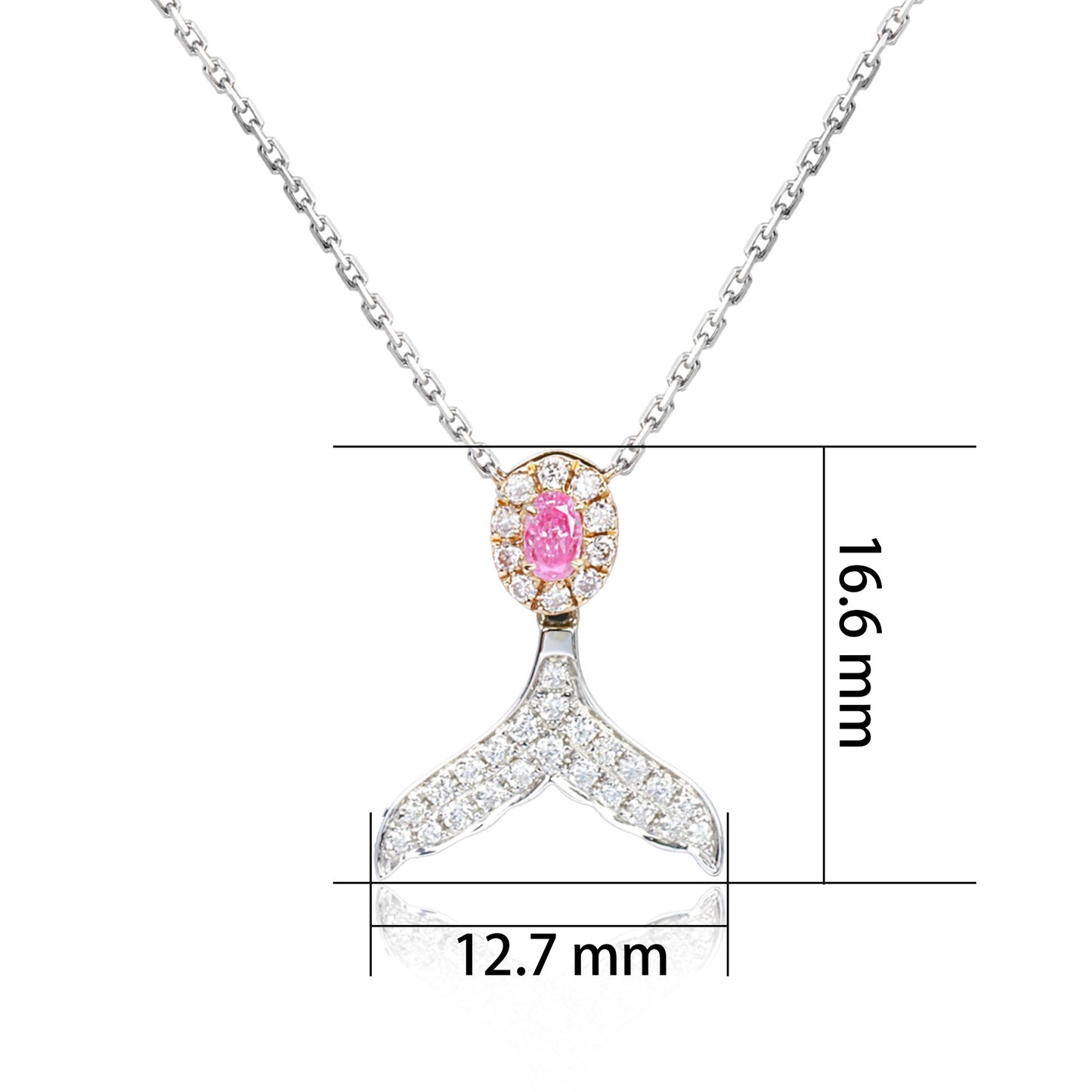 14k/18k gold 0.29 ctw fancy pink diamond & diamond necklace