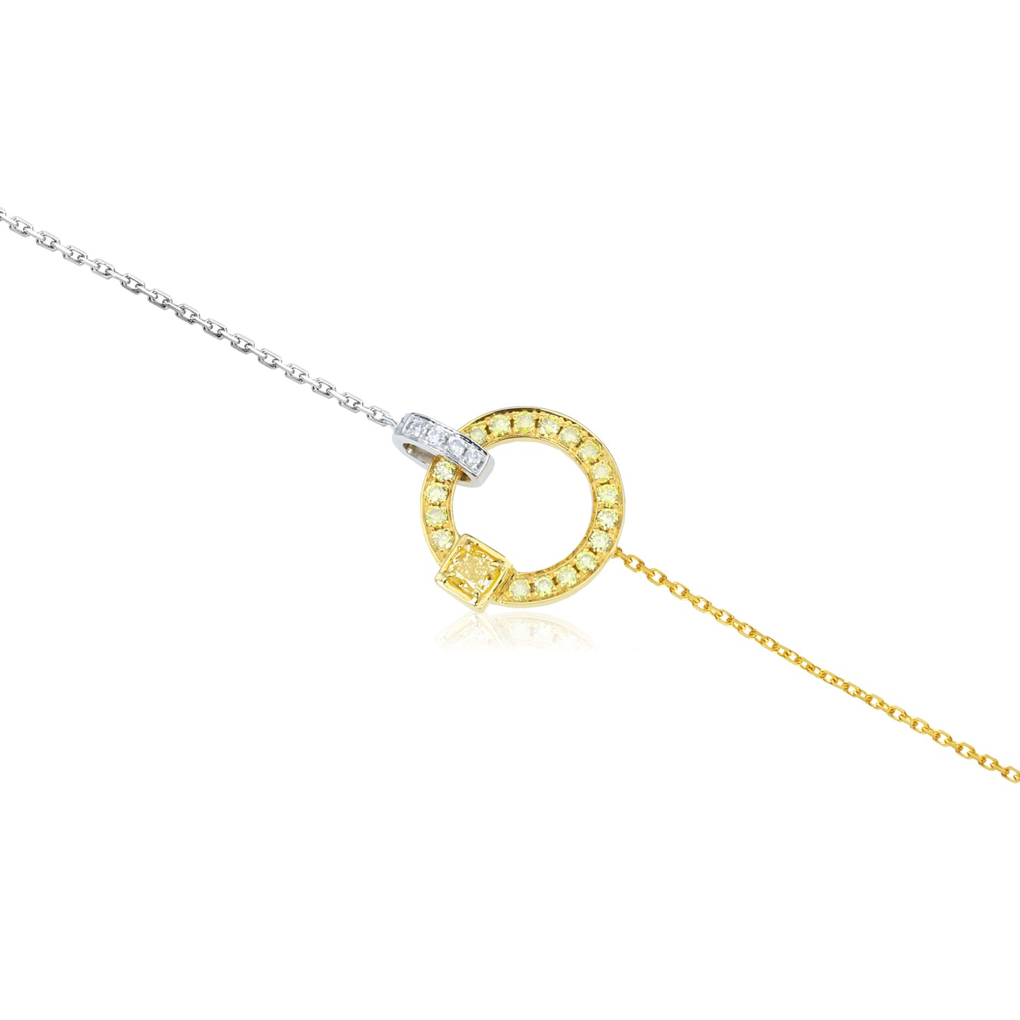 14k/18k gold 0.27 ctw yellow diamond & diamond necklace