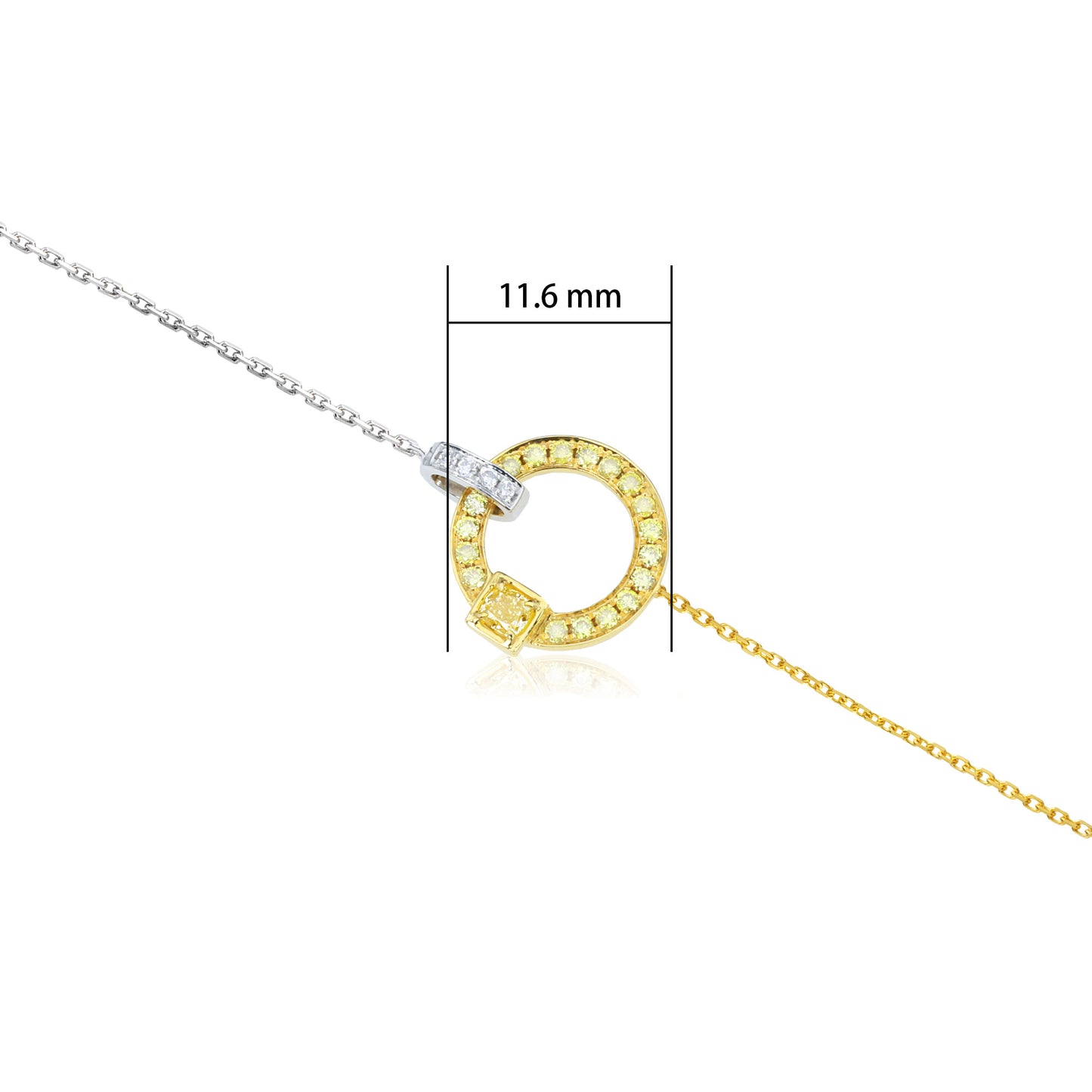 14k/18k gold 0.27 ctw yellow diamond & diamond necklace