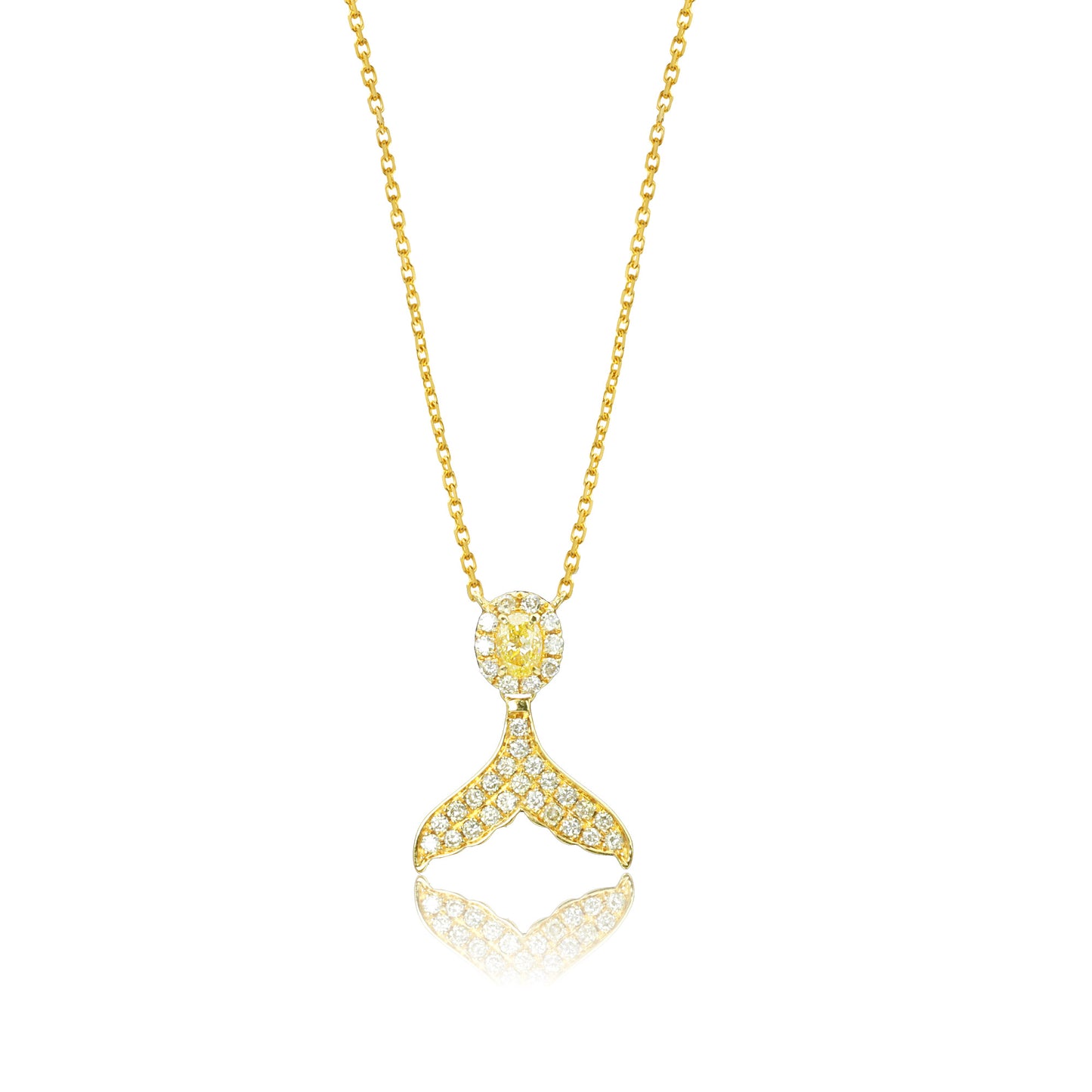 14k/18k gold 0.24 ctw yellow diamond and diamond necklace