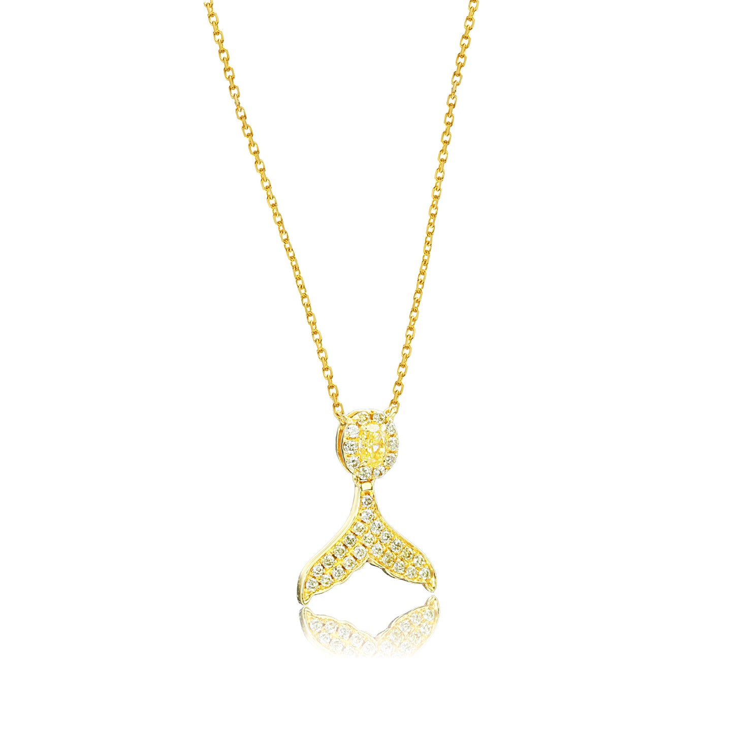 14k/18k gold 0.24 ctw yellow diamond and diamond necklace