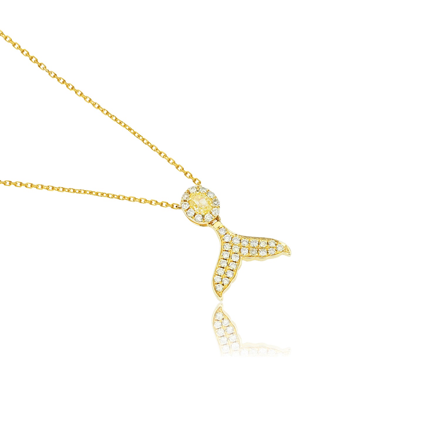 14k/18k gold 0.24 ctw yellow diamond and diamond necklace